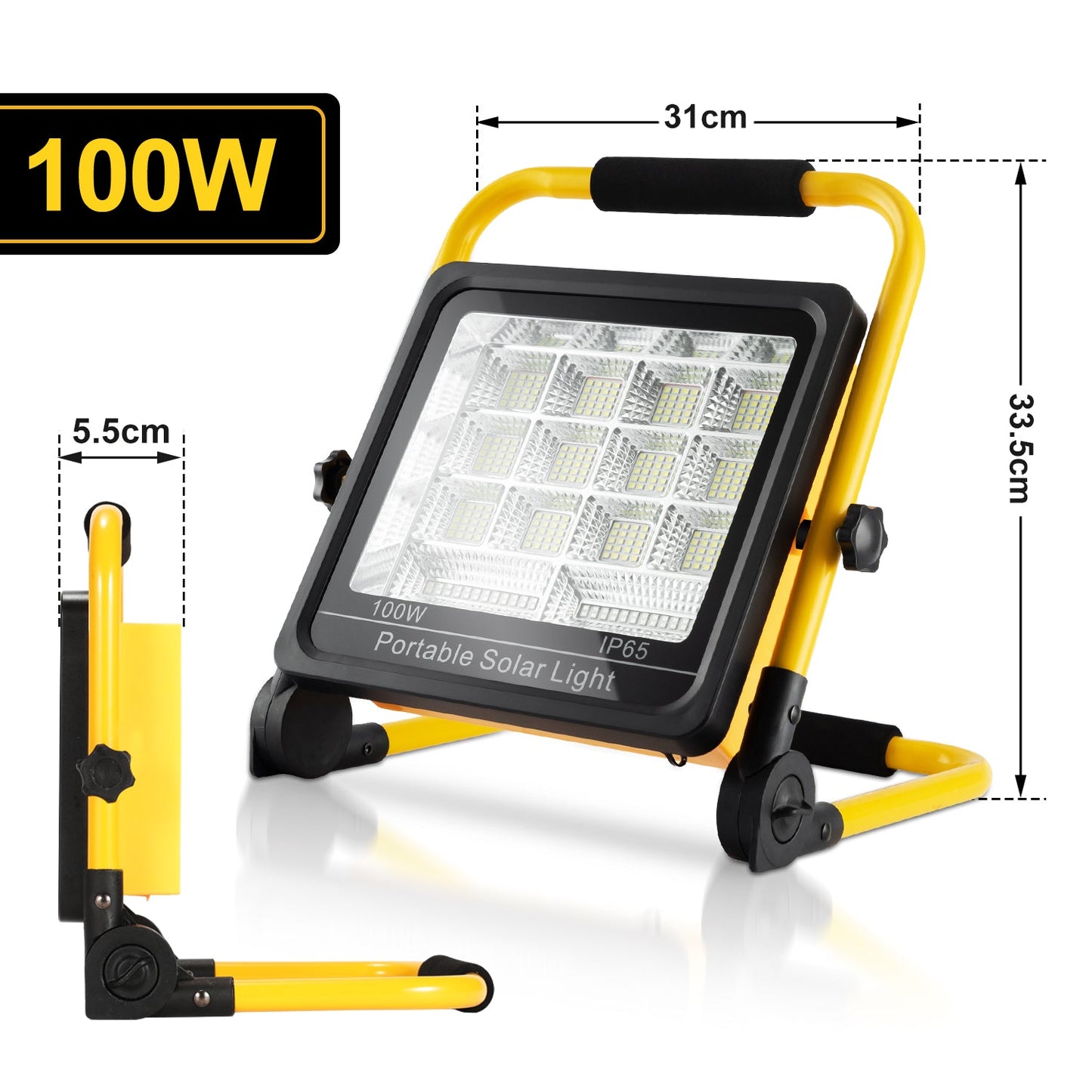 LED Akku Fluter Baustrahler Solar 50W/100W