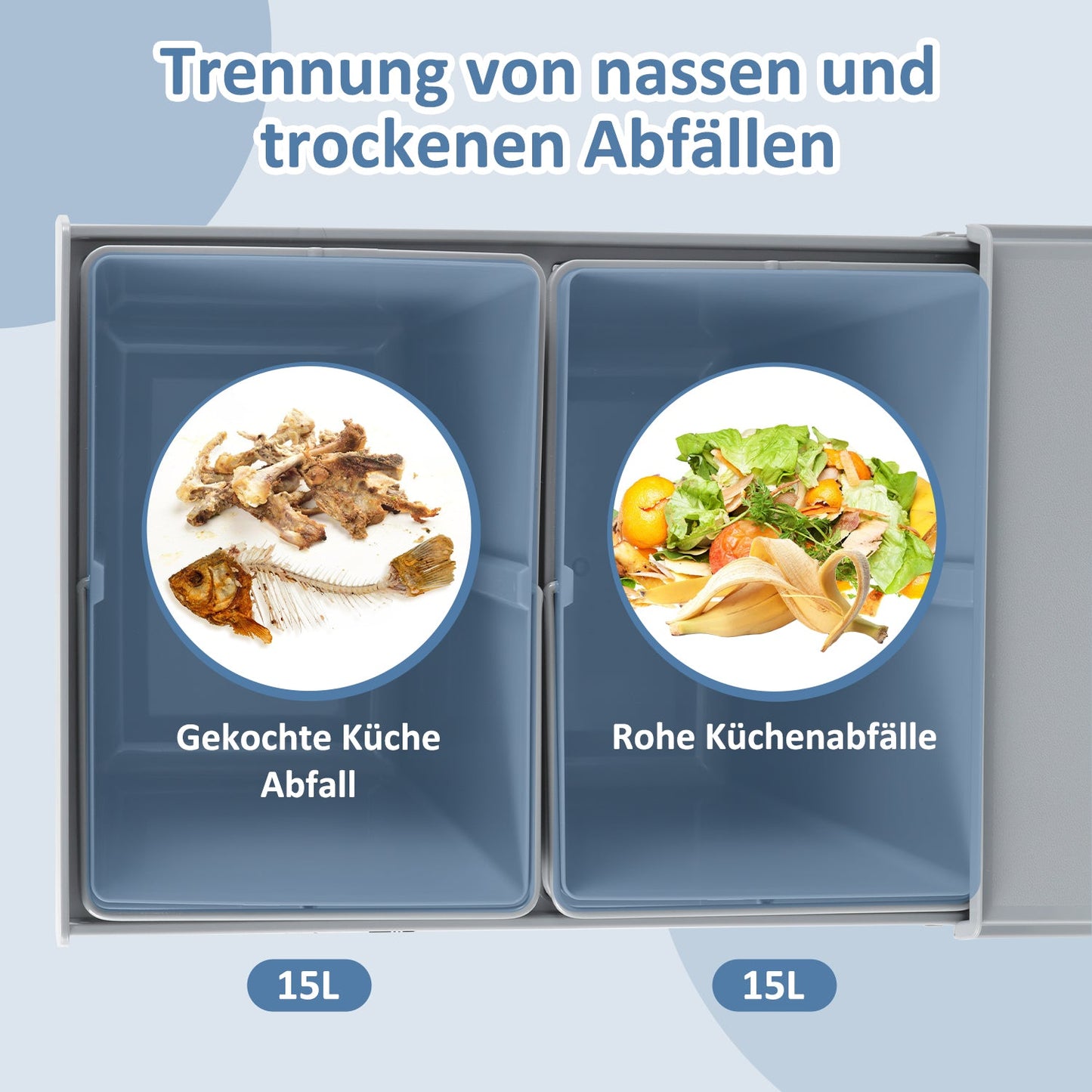 Mülleimer Abfalleimer Einbau 30L Schrank