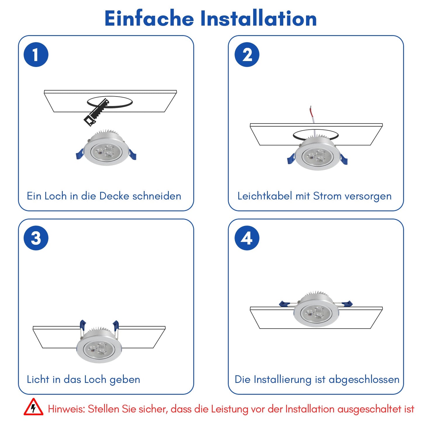 LED Einbaustrahler 20x 3W Kaltweiß/Warmweiß Extra flach
