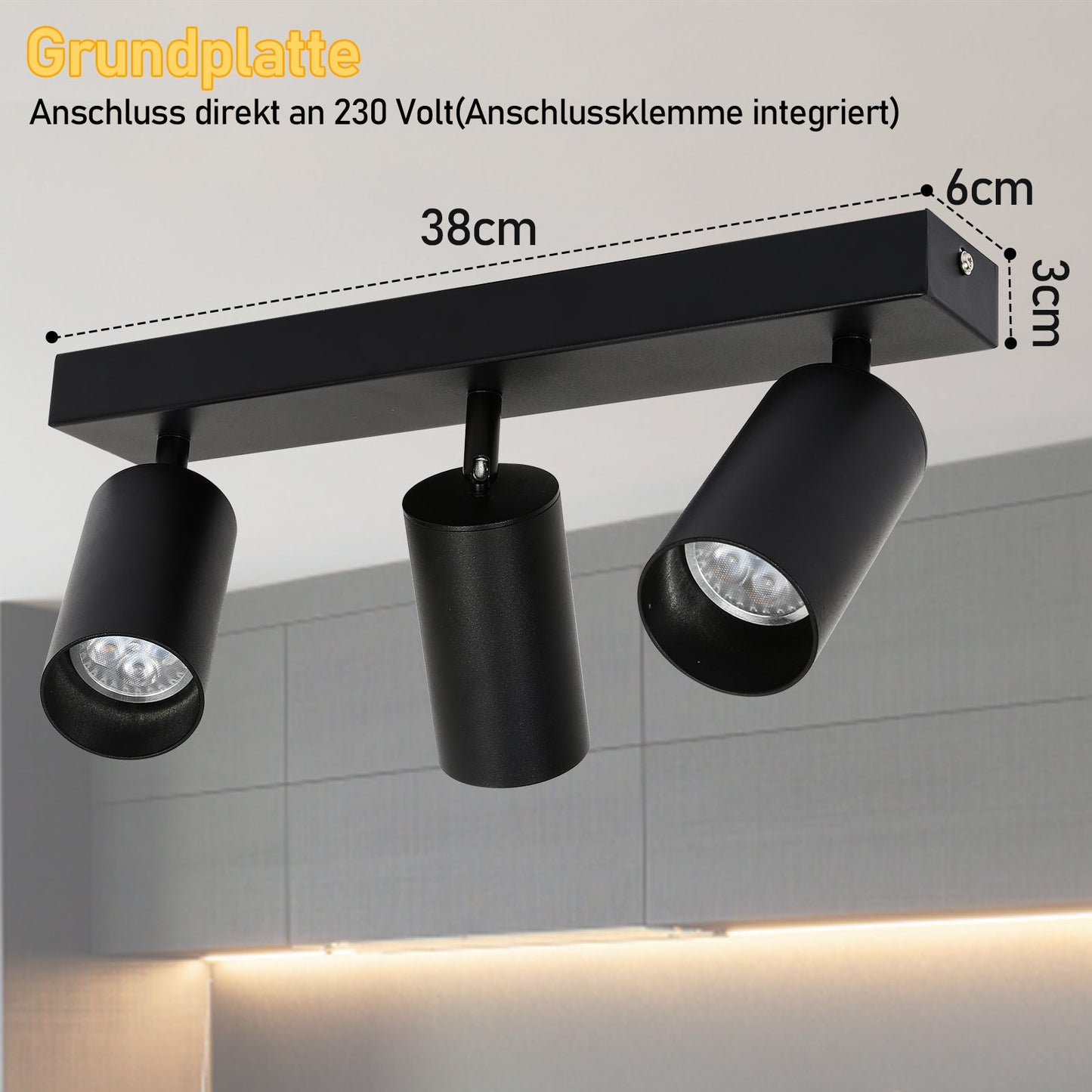 Deckenstrahler GU10 4W 1/2/3 flammig Warmweiß