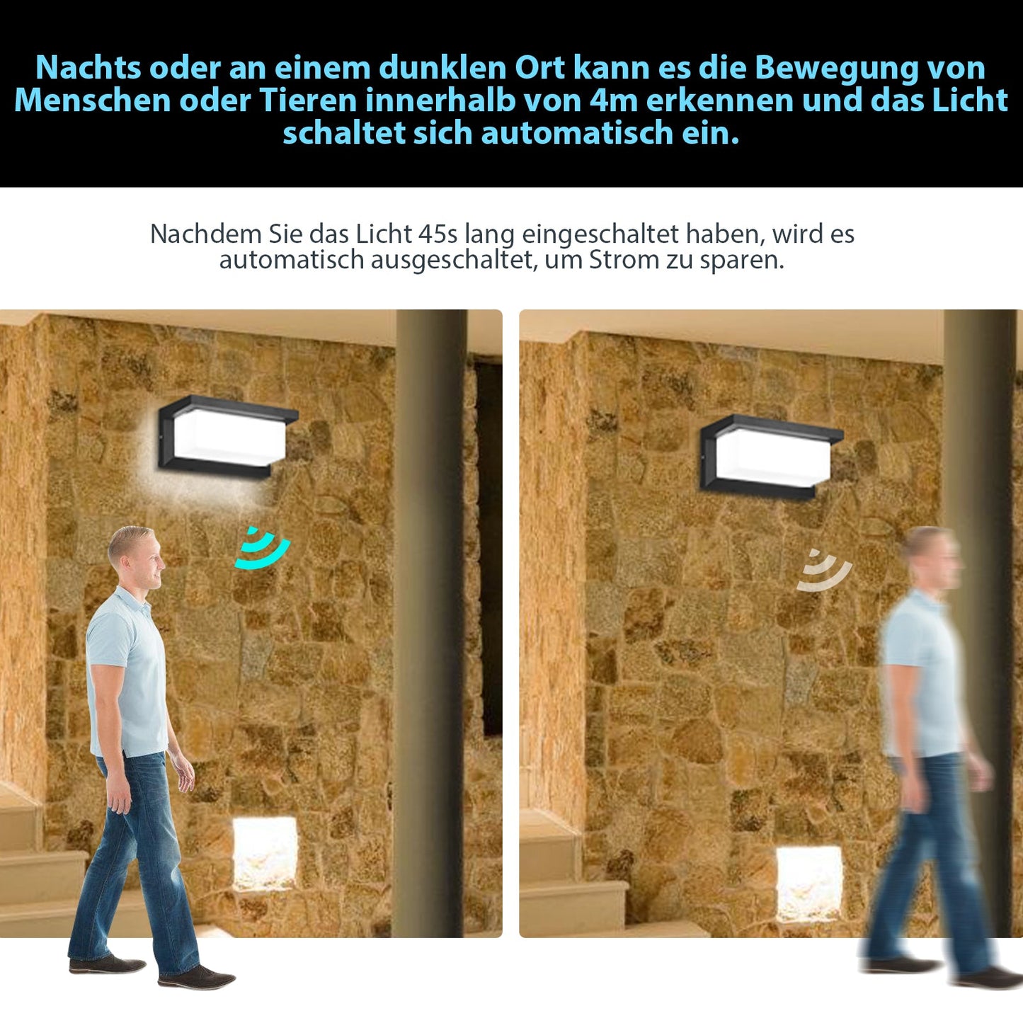 LED Wandleuchte mit Bewegungsmelder 18W