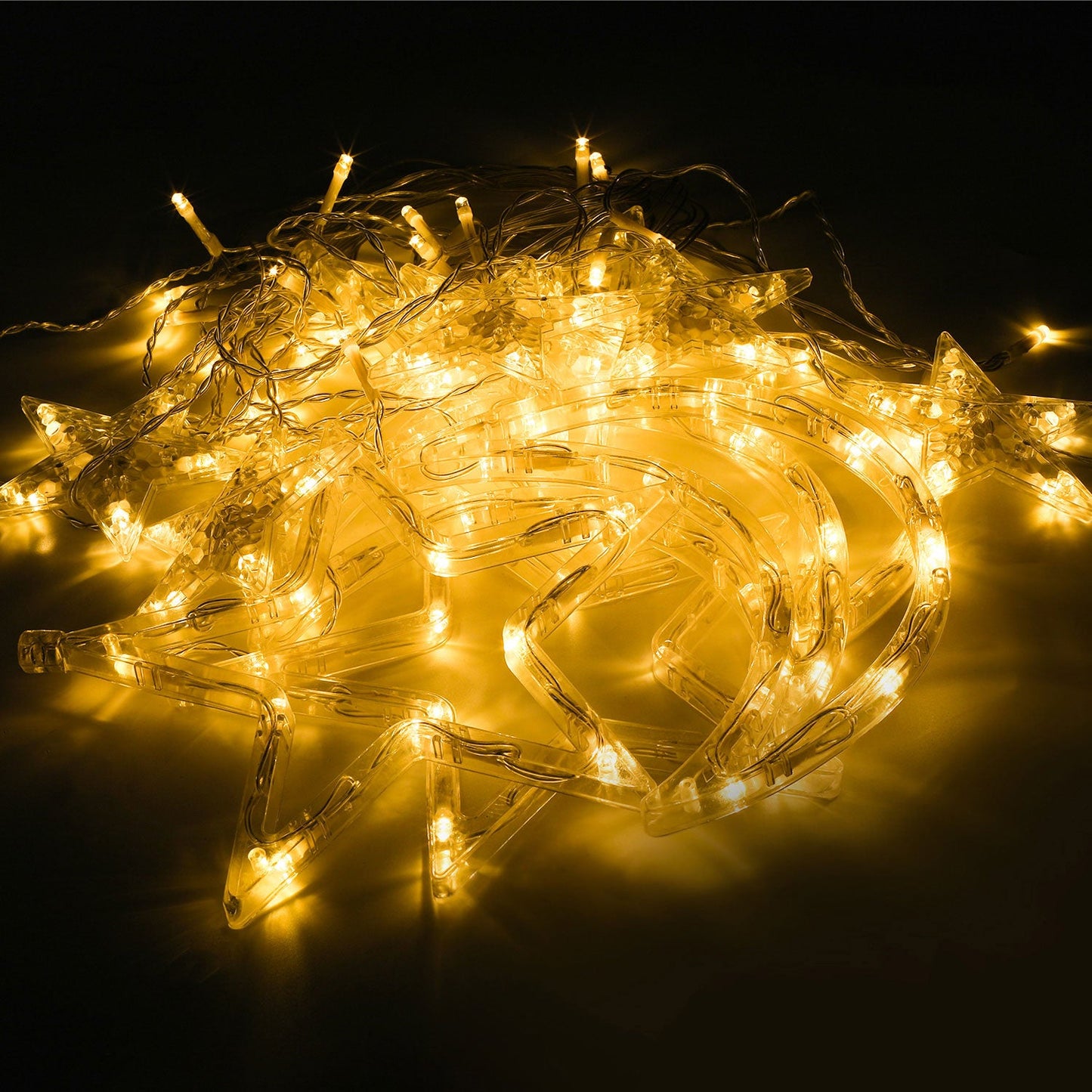 LED Sterne Weihnachtsbeleuchtung Lichtervorhang 3,5M
