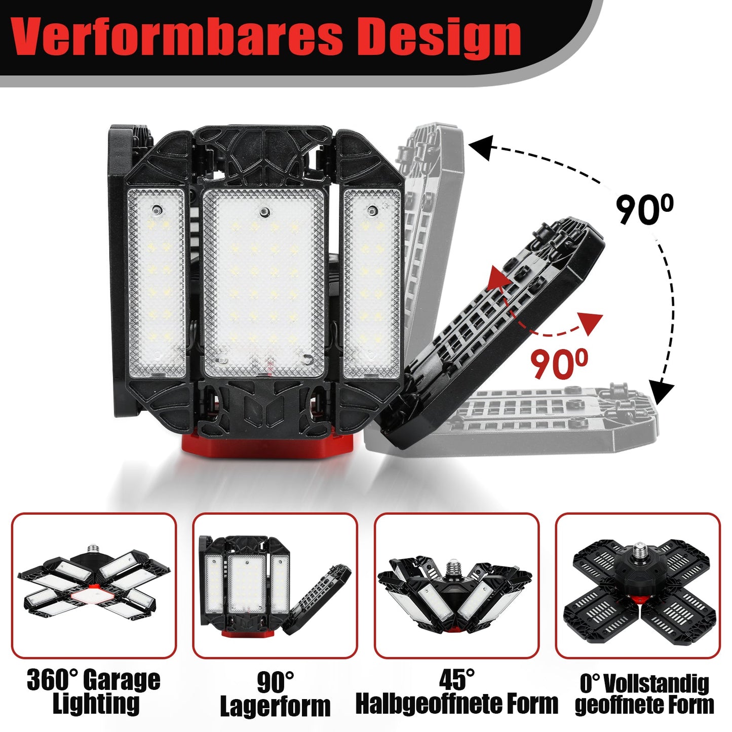 Led Werkstatt Deckenleuchte Verstellbaren Paneelen 200W