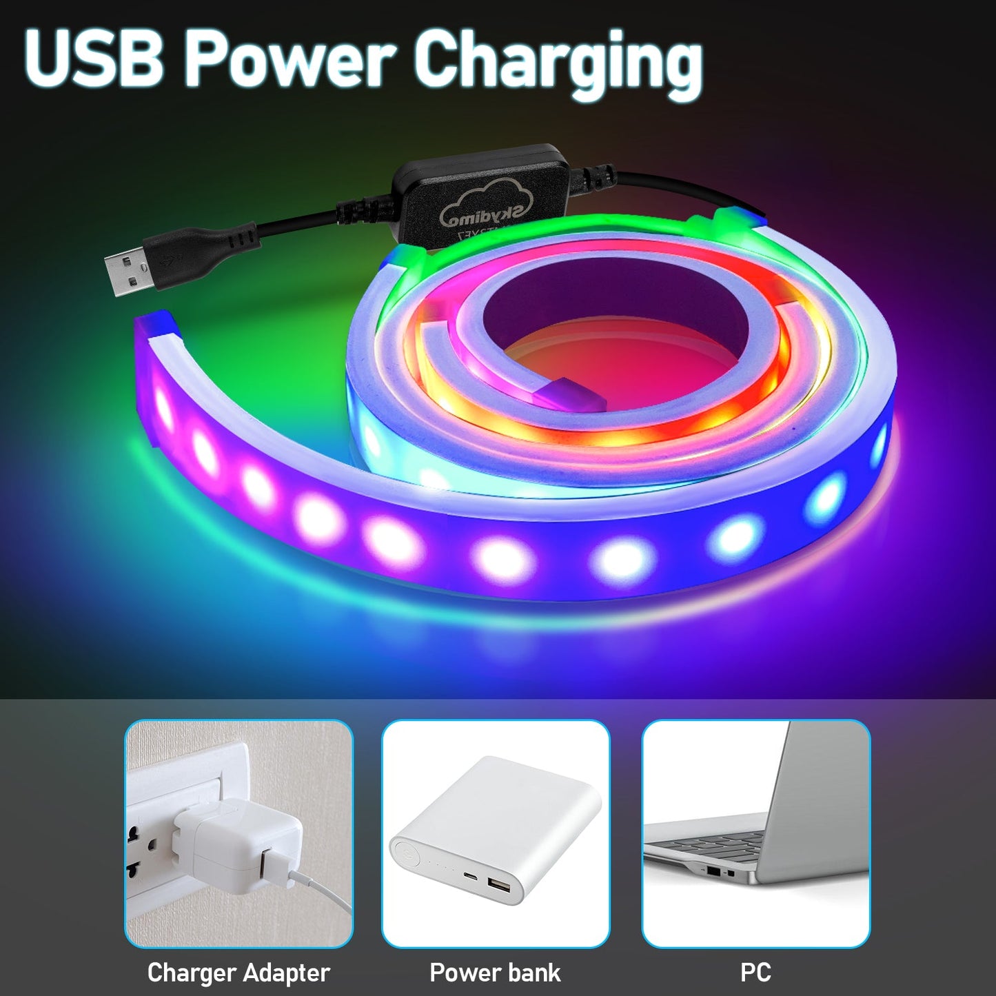 Neon LED Strip RGBIC LED Streifen für PC-Monitor
