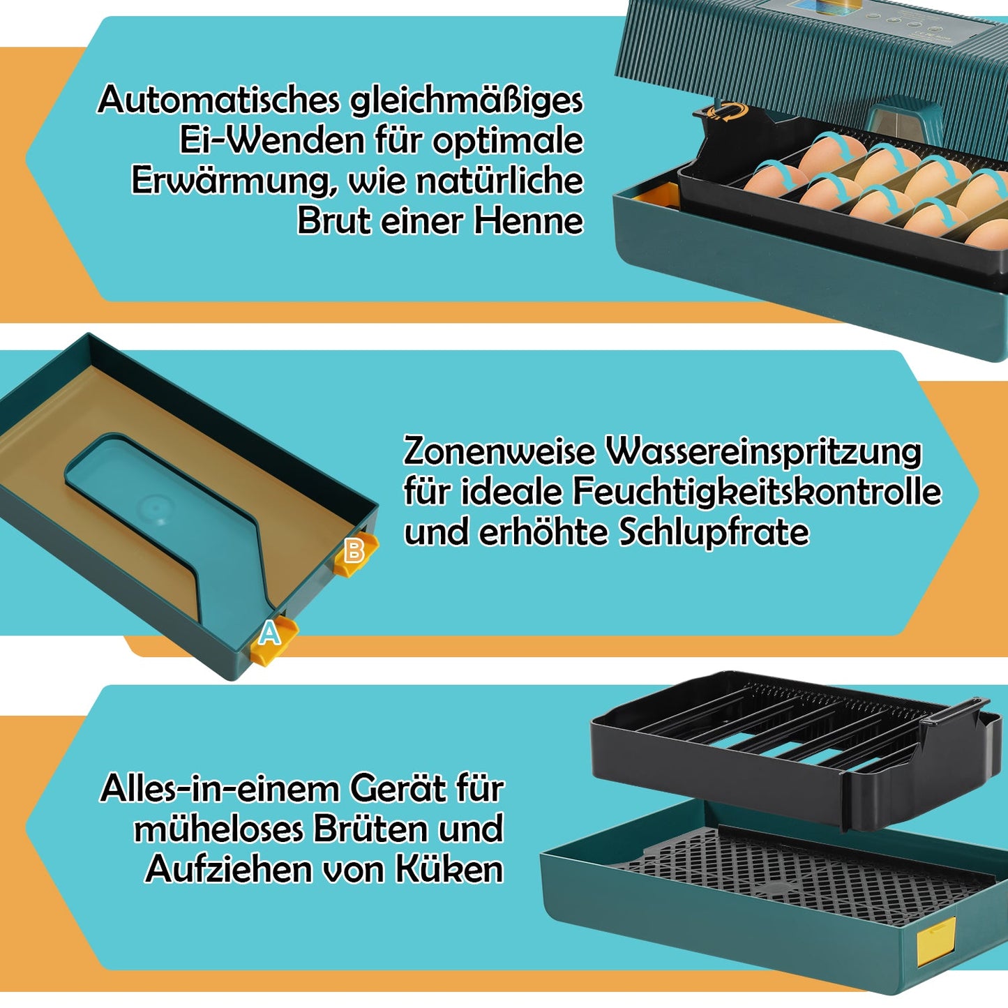 Brutmaschine Inkubator automatik fur 10 Hühnereier
