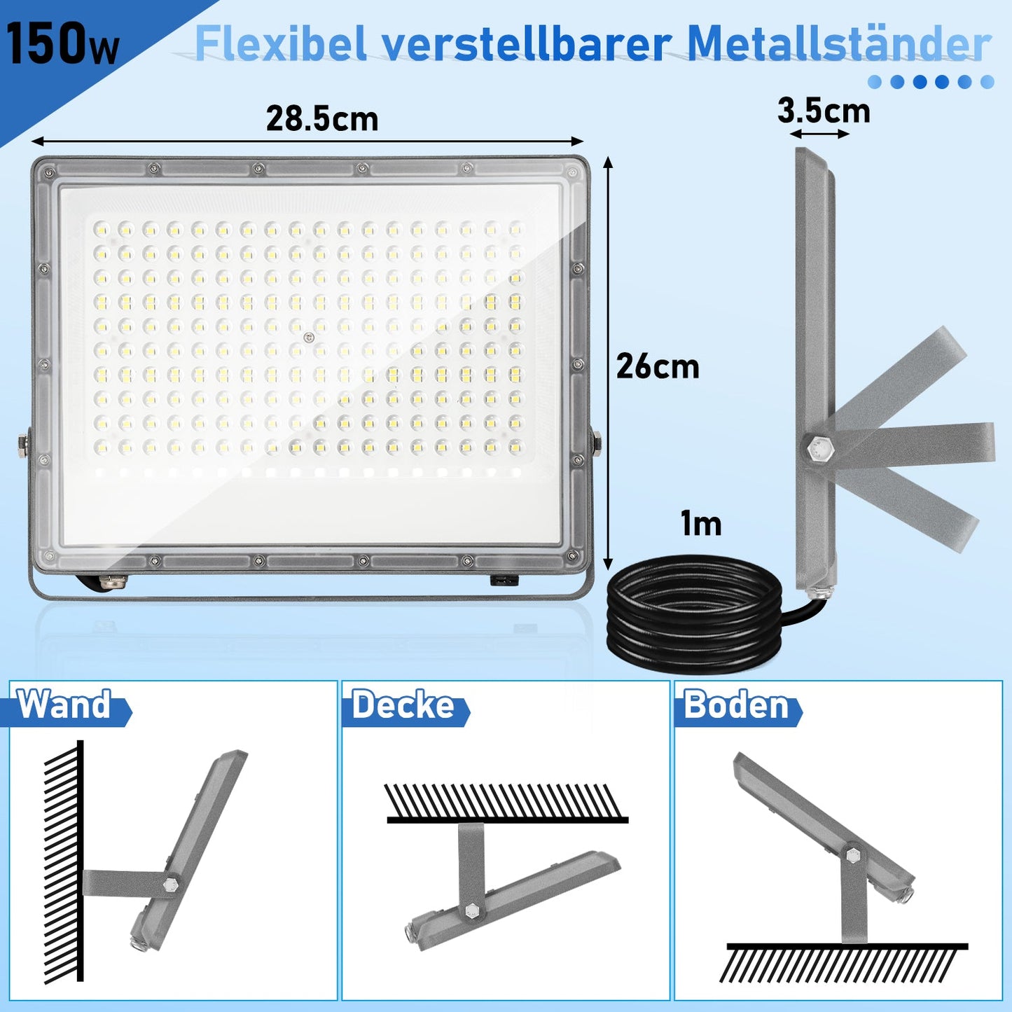 LED Außenstrahler Kaltweiß IP65 50W-200W