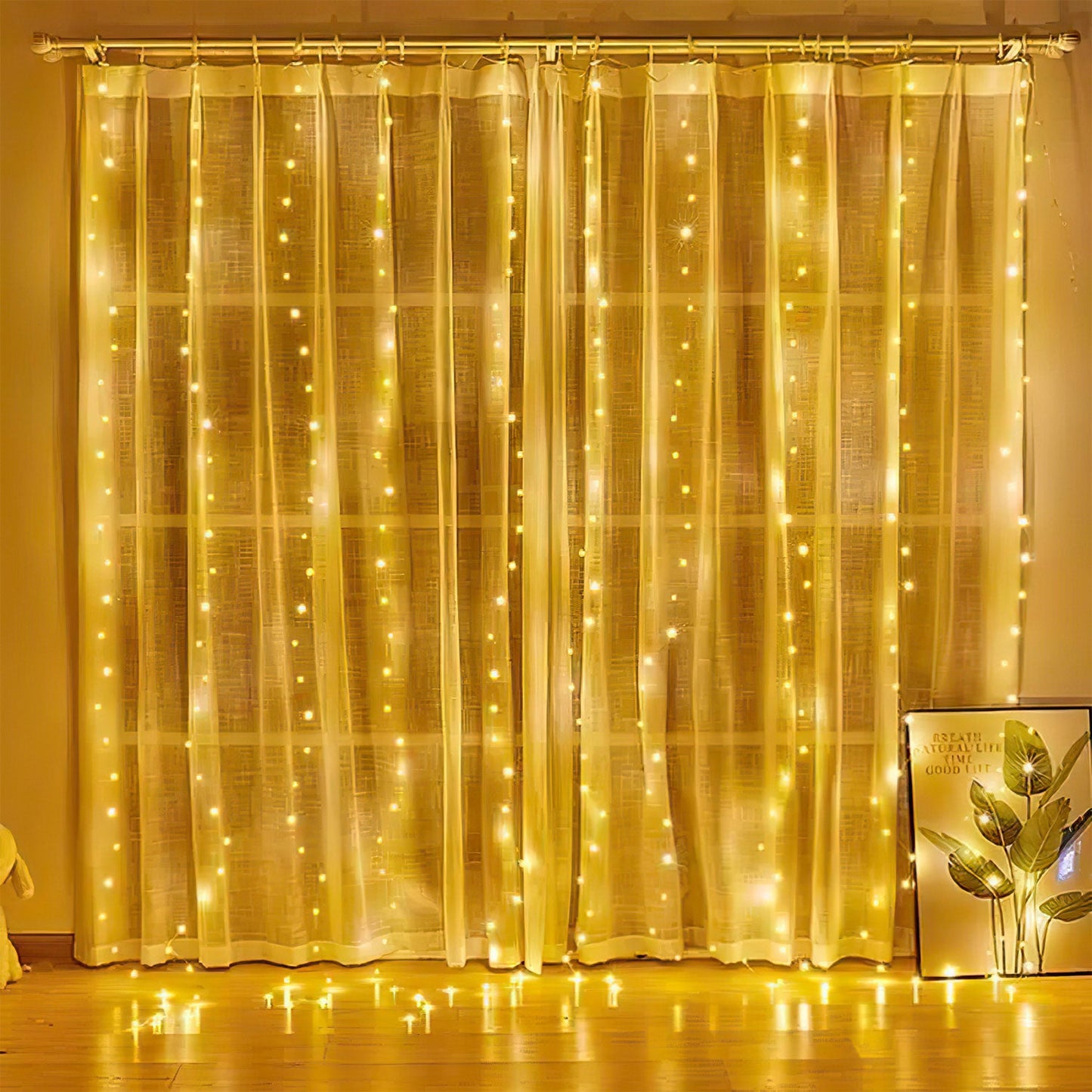 LED Lichtervorhang 3x3m/3x6m Warmweiß/Farbe