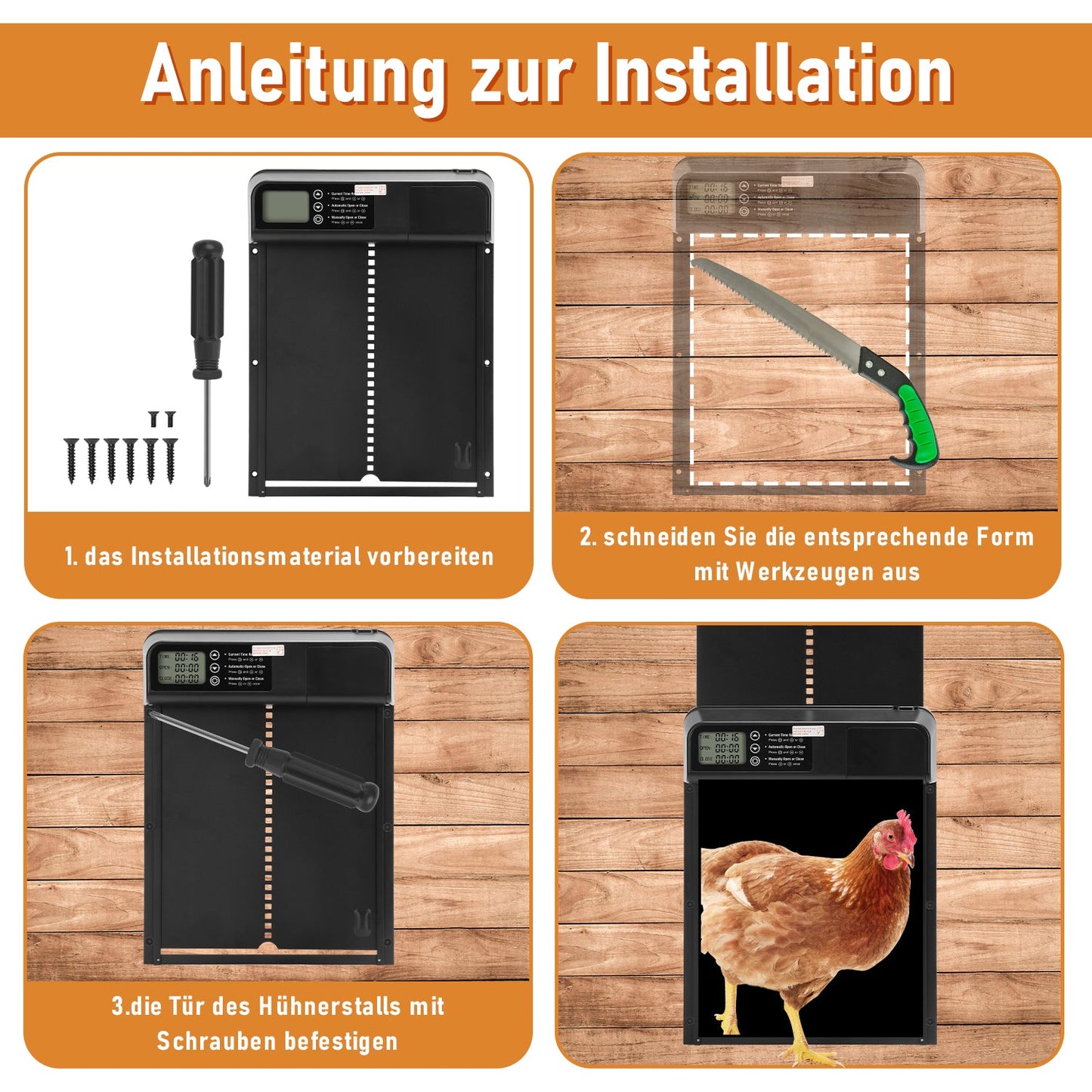 Automatische Hühnerklappe mit Timer