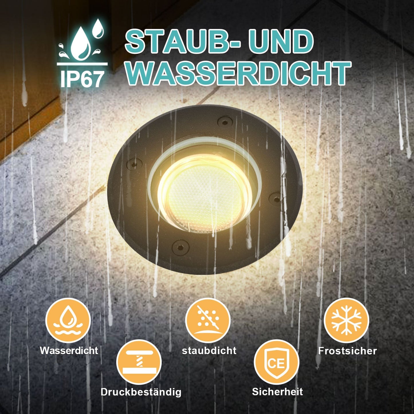 LED Bodeneinbaustrahler 3W Warmweiß mit Mattierten Ersatzlinsen