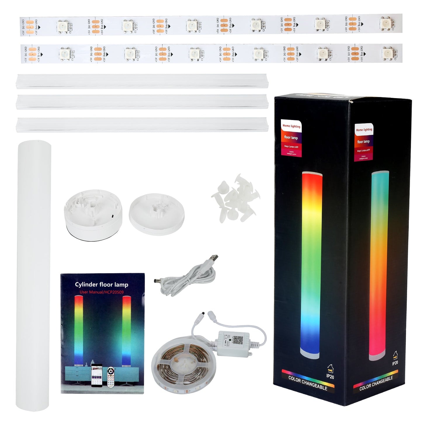 2X LED Stehlampe RGB Dimmbar mit Fernbedienung 6W