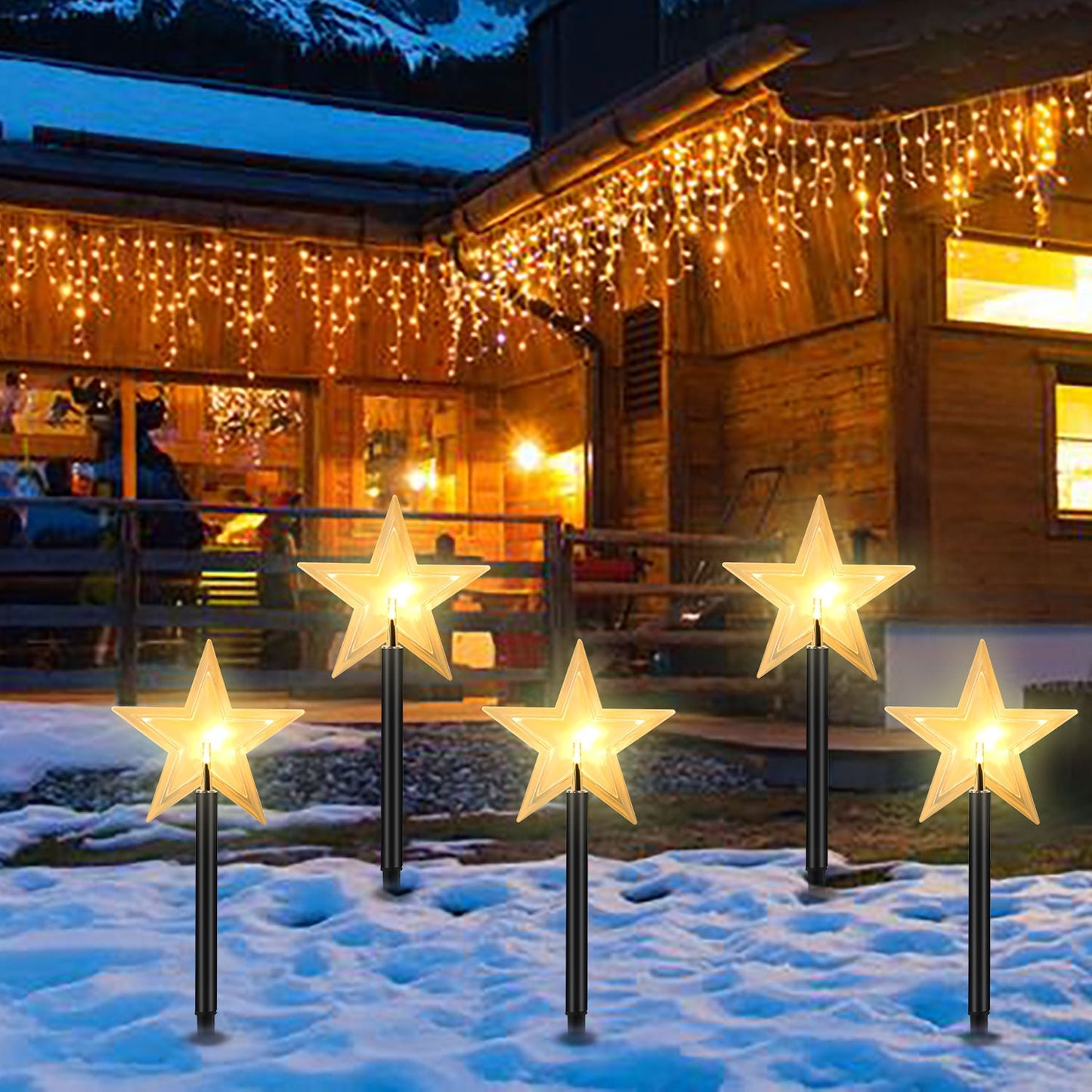 5 Pcs Sterne Weihnachtsbeleuchtung Gartenleuchte