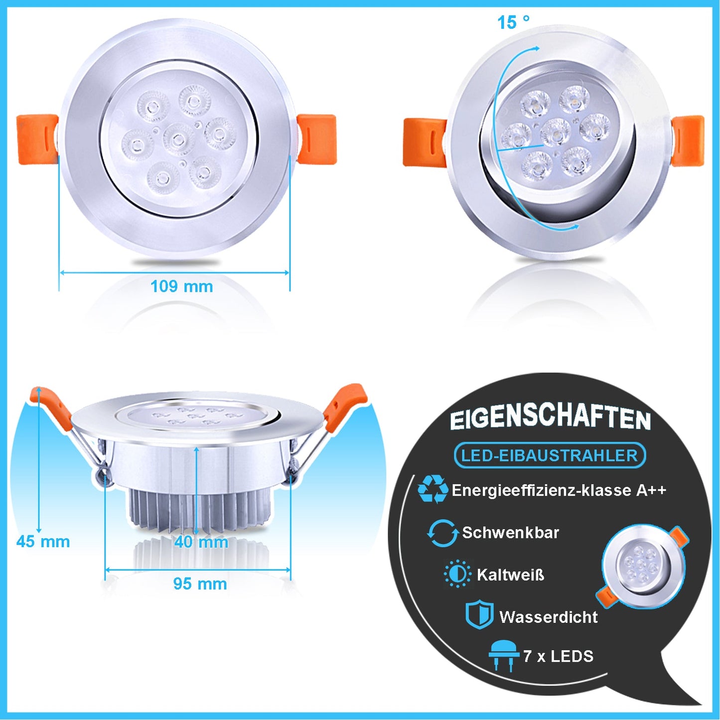 LED Einbaustrahler 3W/5W/7W Kaltweiß/Warmweiß