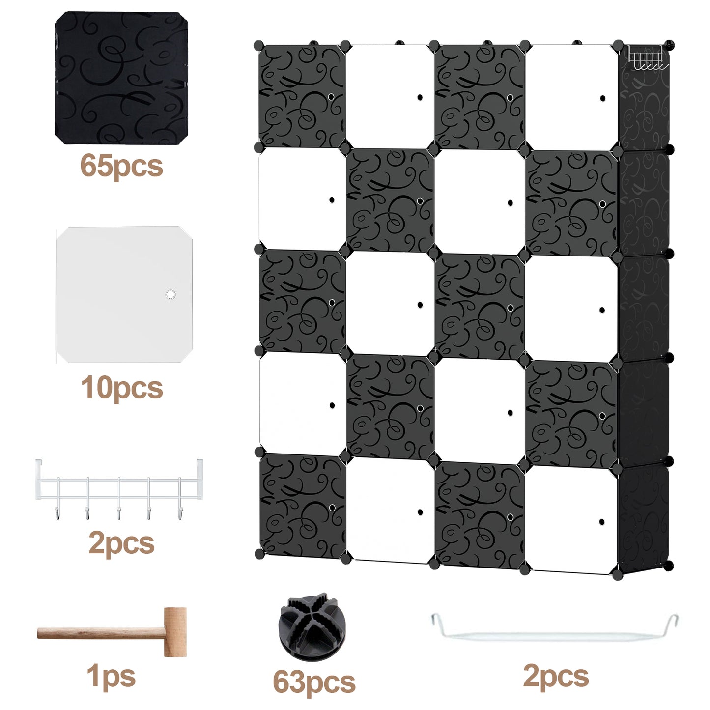 DIY Kleiderschrank, 12/16/20 Würfel, Regalsystem, Offen Kunststoff Garderobe, Steckregal