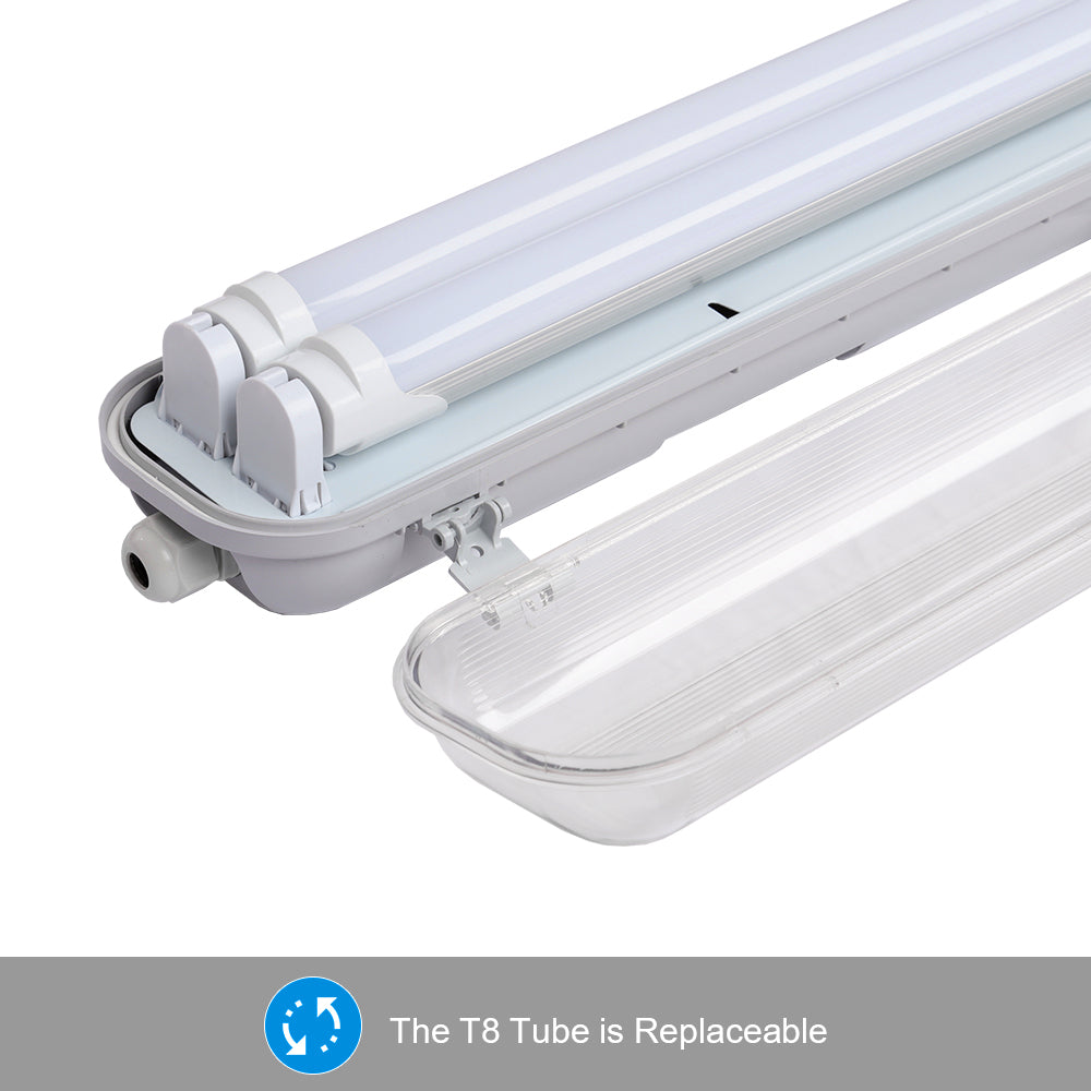 LED Feuchtraumleuchte Doppelt T8 Kaltweiß 18W/24W