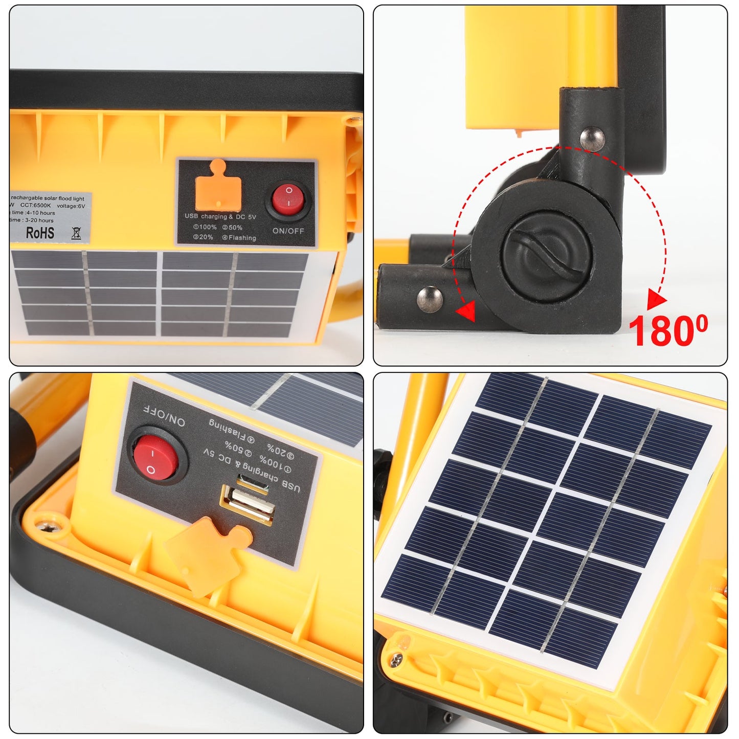 LED Akku Fluter Baustrahler Solar 50W/100W