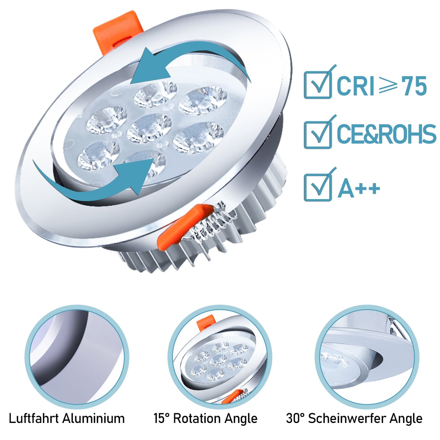 LED Einbaustrahler 3W/5W/7W Kaltweiß/Warmweiß