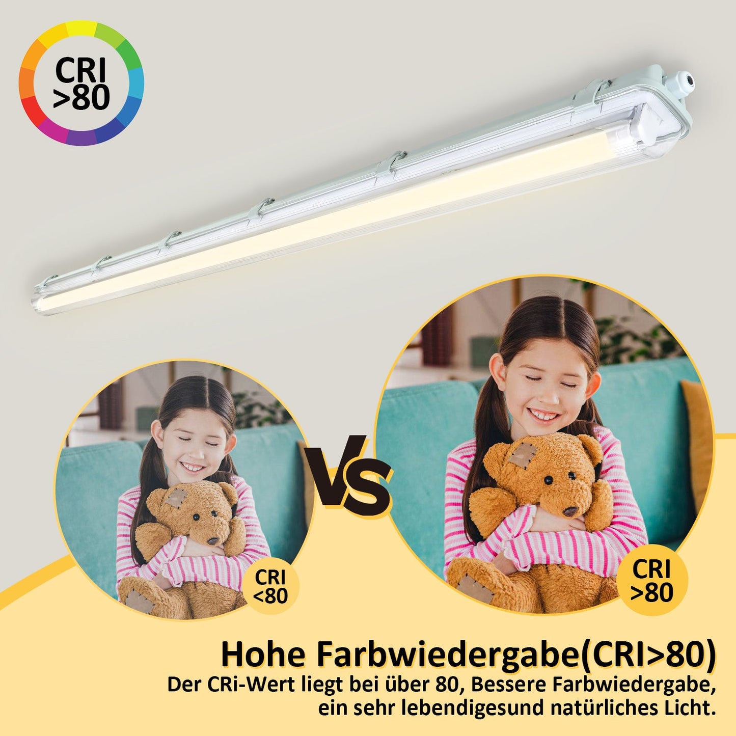 LED Feuchtraumleuchte 18W Neutralweiß 120cm T8