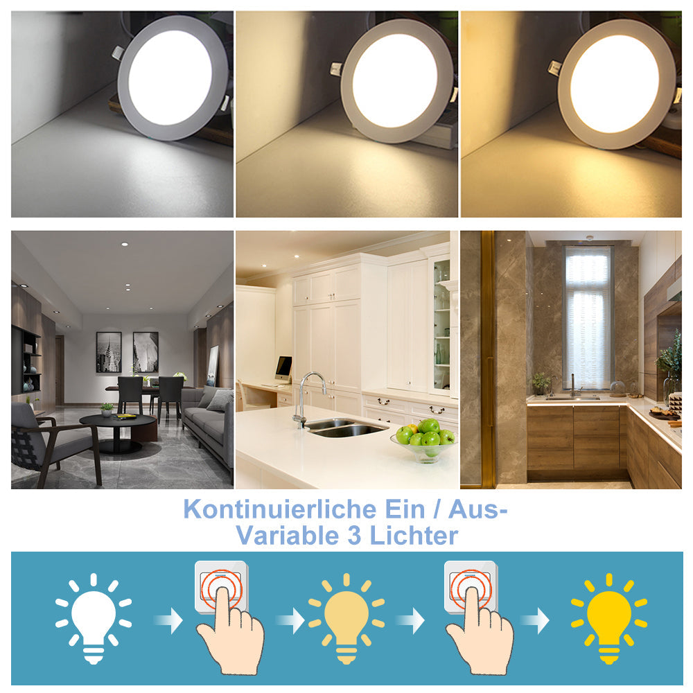 LED Einbaustrahler 6W/9W/12W/18W IP44