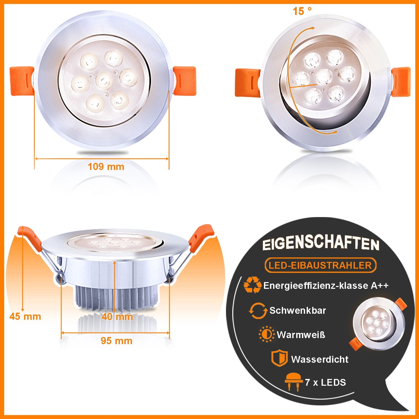 LED Einbaustrahler 3W/5W/7W Kaltweiß/Warmweiß