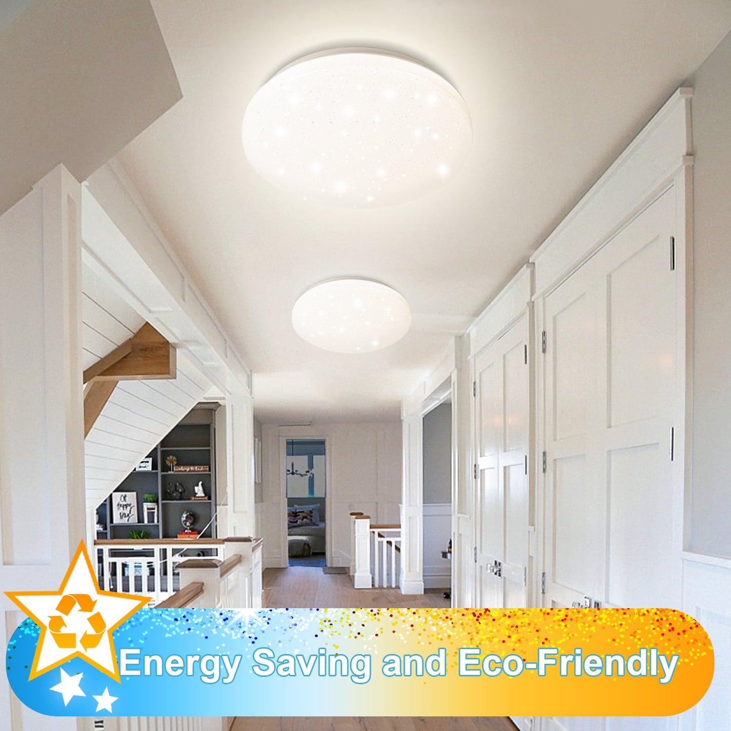 24W LED Deckenleuchte Dimmbar mit Sternenhimmel-Effekt