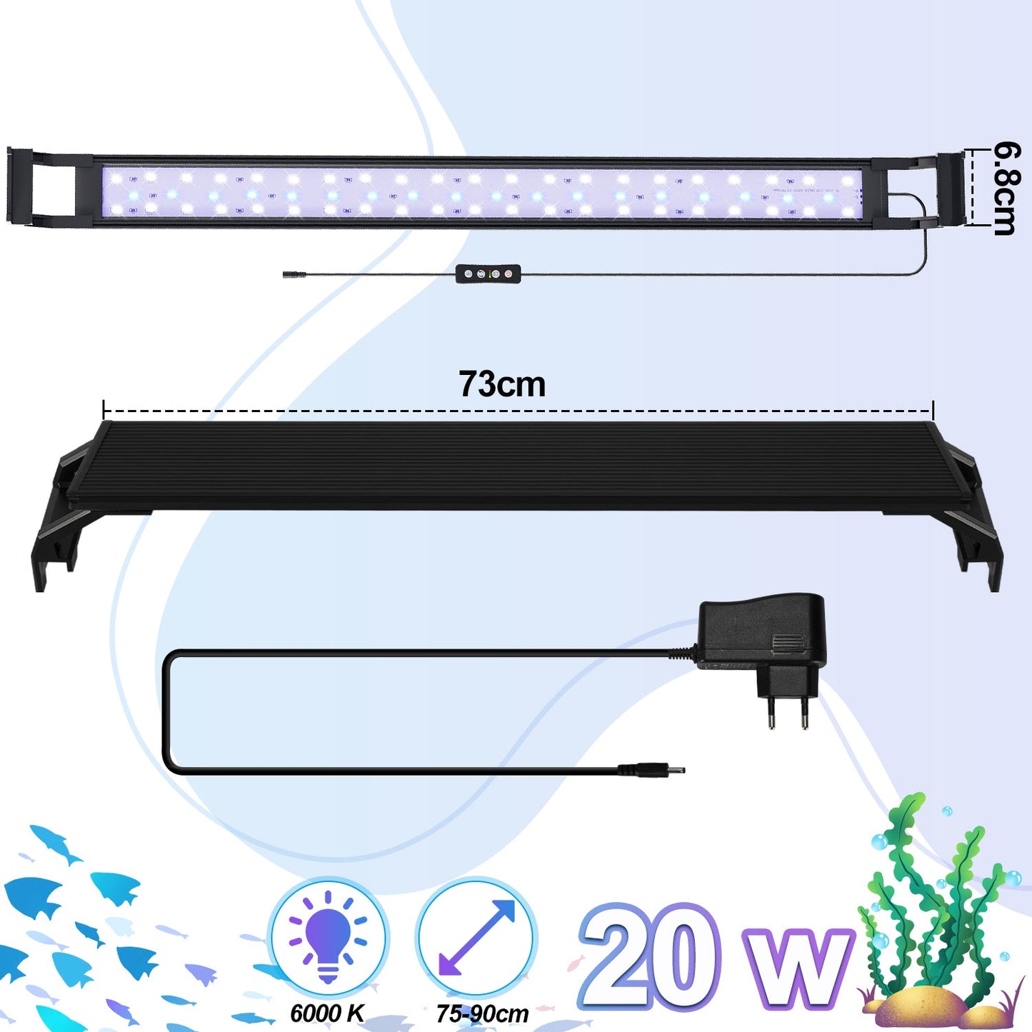 LED Aquarium Beleuchtung Weiß Blau Licht