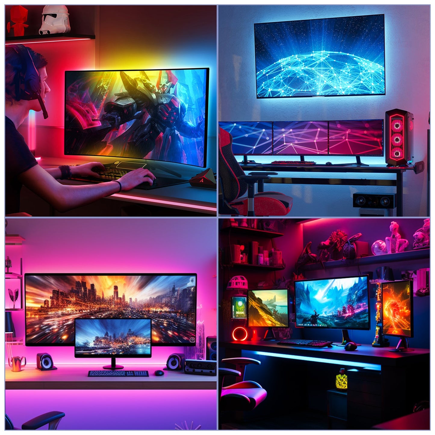 Neon LED Strip RGBIC LED Streifen für PC-Monitor