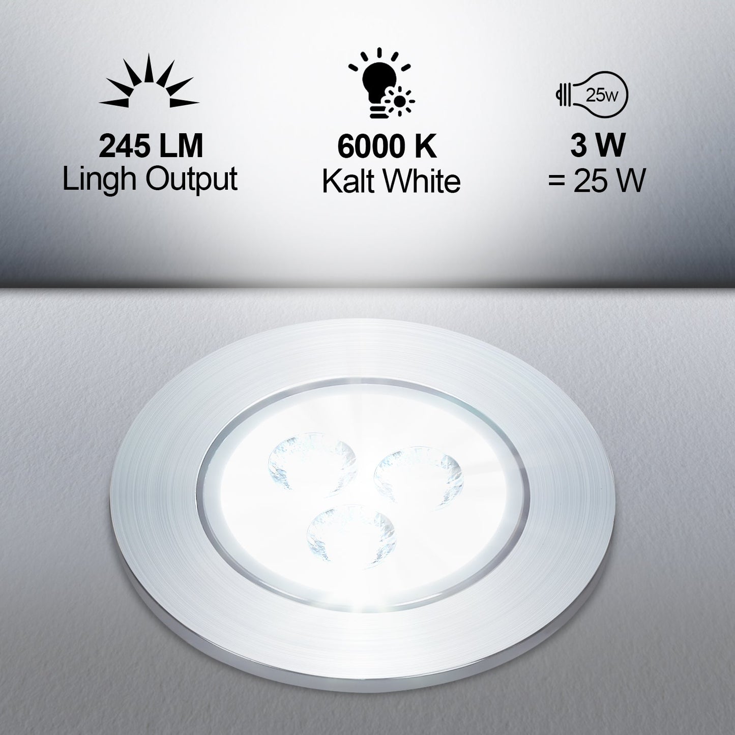 LED Einbaustrahler Integriert 3W Warmweiß/Kaltweiß