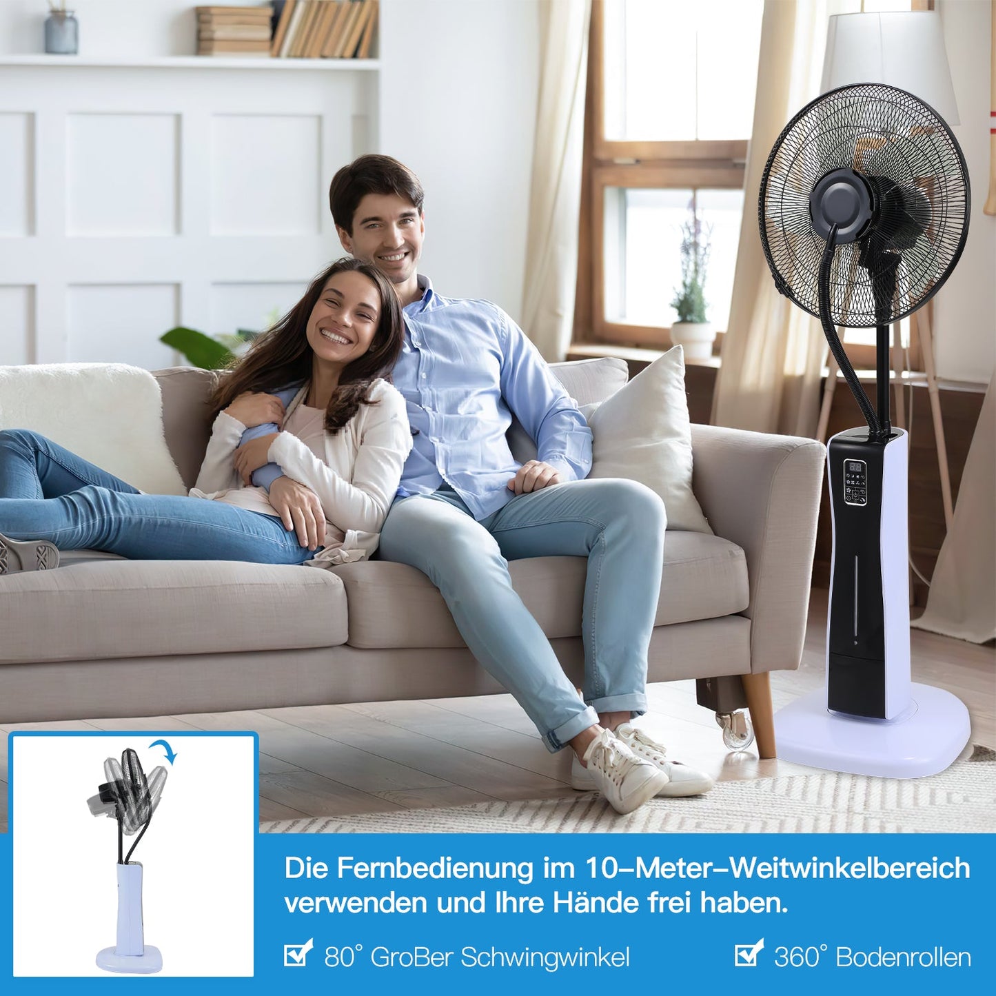 Standventilator mit Wasserkühlung Ultraschall-Sprühnebel