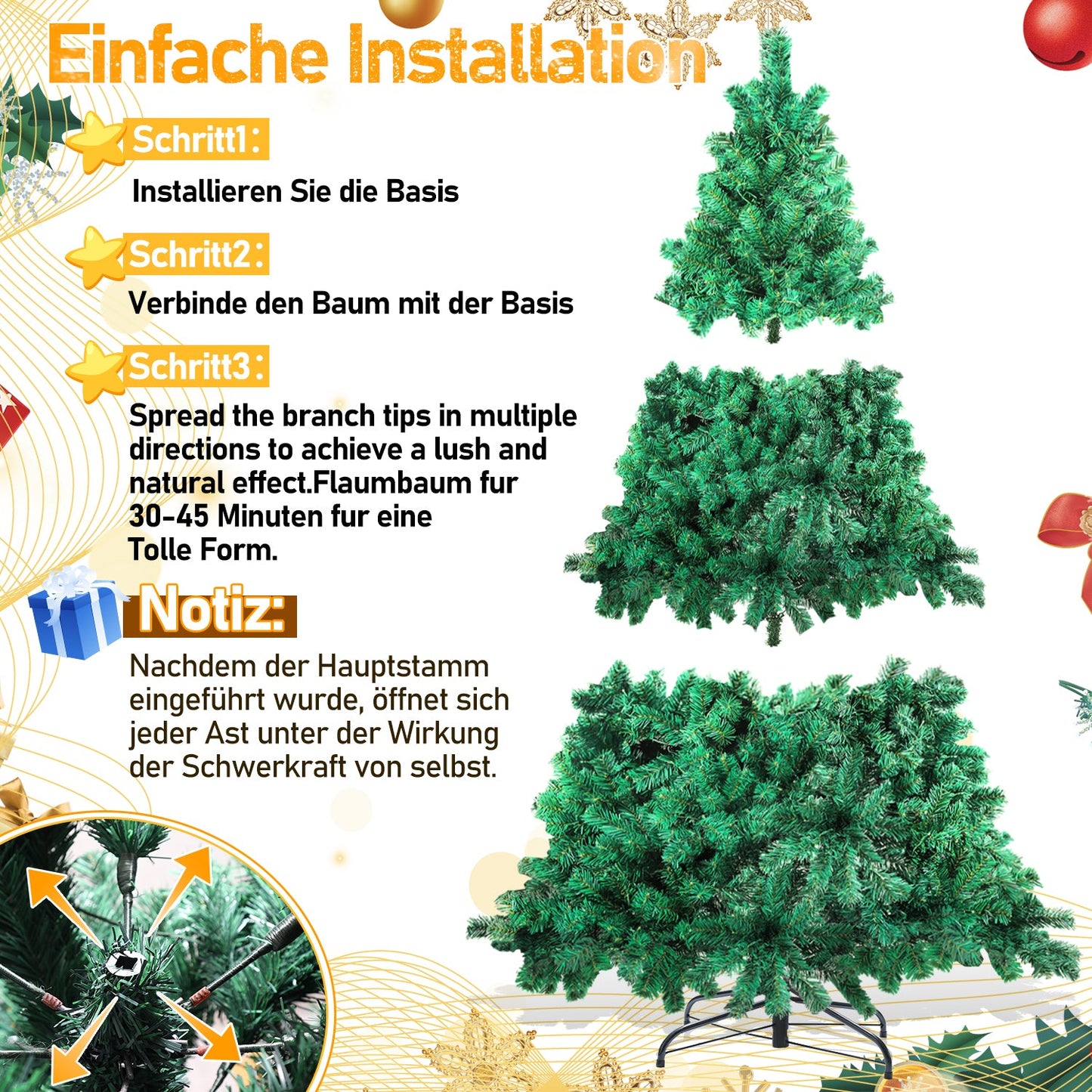 Weihnachtsbaum künstlich mit Beleuchtung