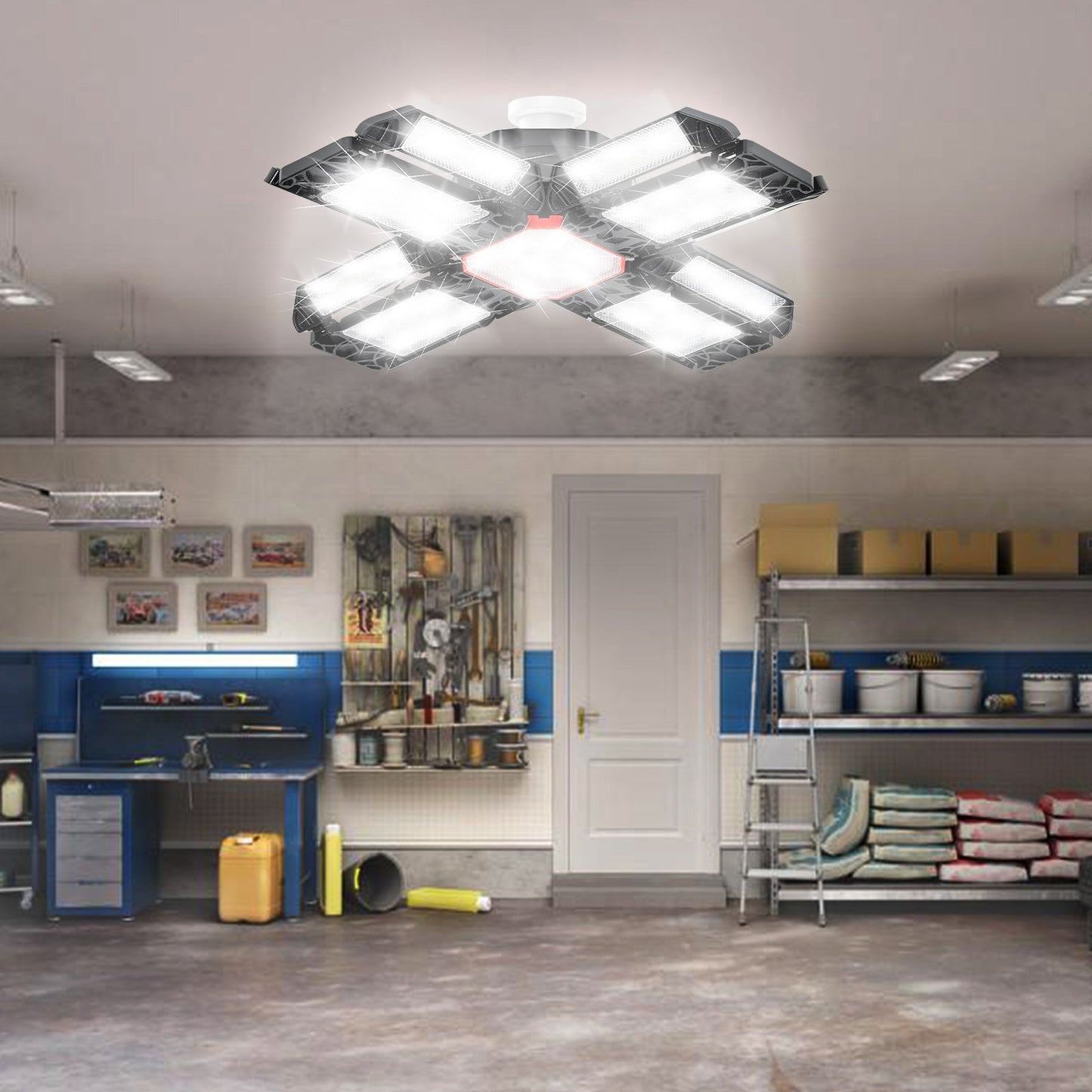 Led Werkstatt Deckenleuchte Verstellbaren Paneelen 200W