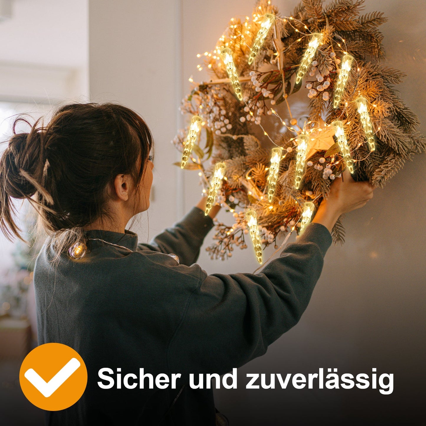 Solar Eiszapfen Lichterkette mit Fernbedienung 10m