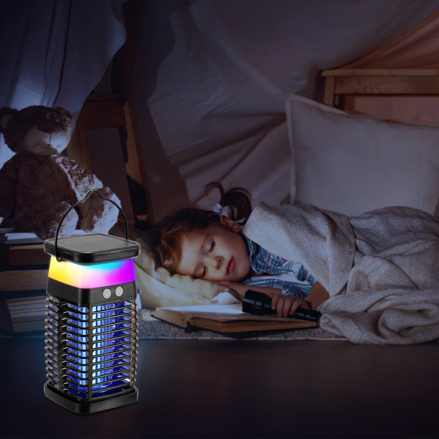 Solar Mückenabwehr-Lampe UV-Licht Mückenlampe RGB