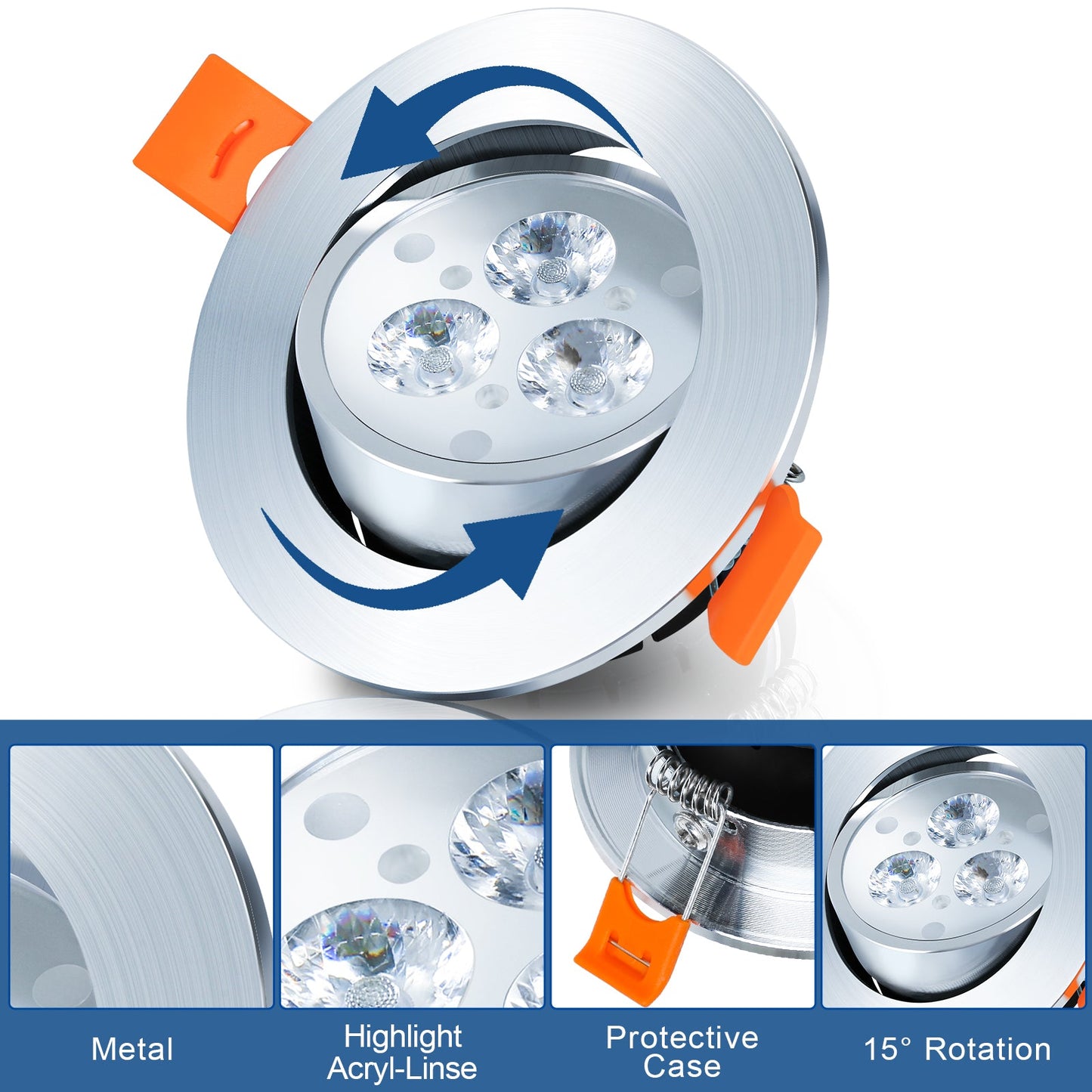 LED Einbaustrahler Integriert 3W Warmweiß/Kaltweiß