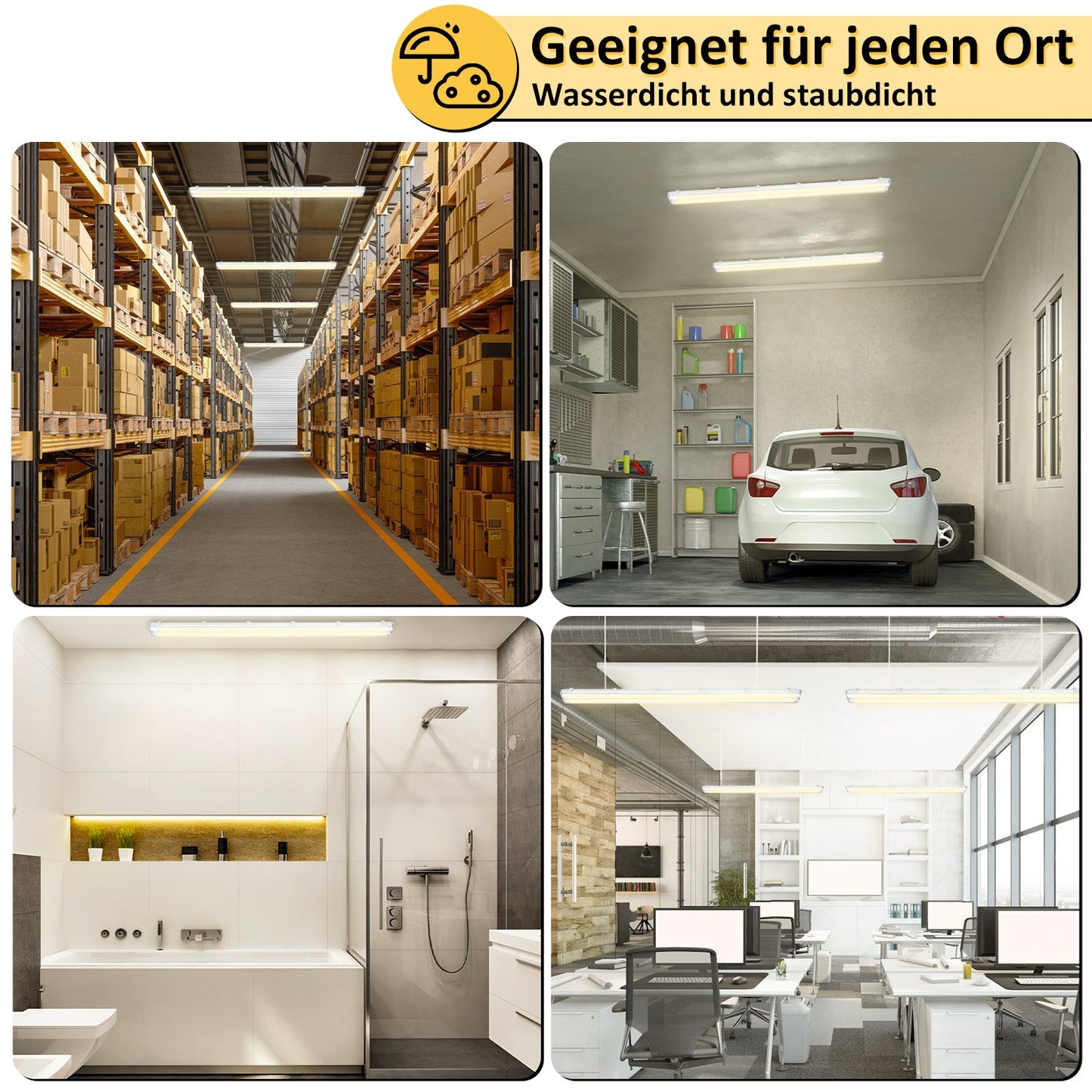 LED Feuchtraumleuchte 18W Neutralweiß 120cm T8