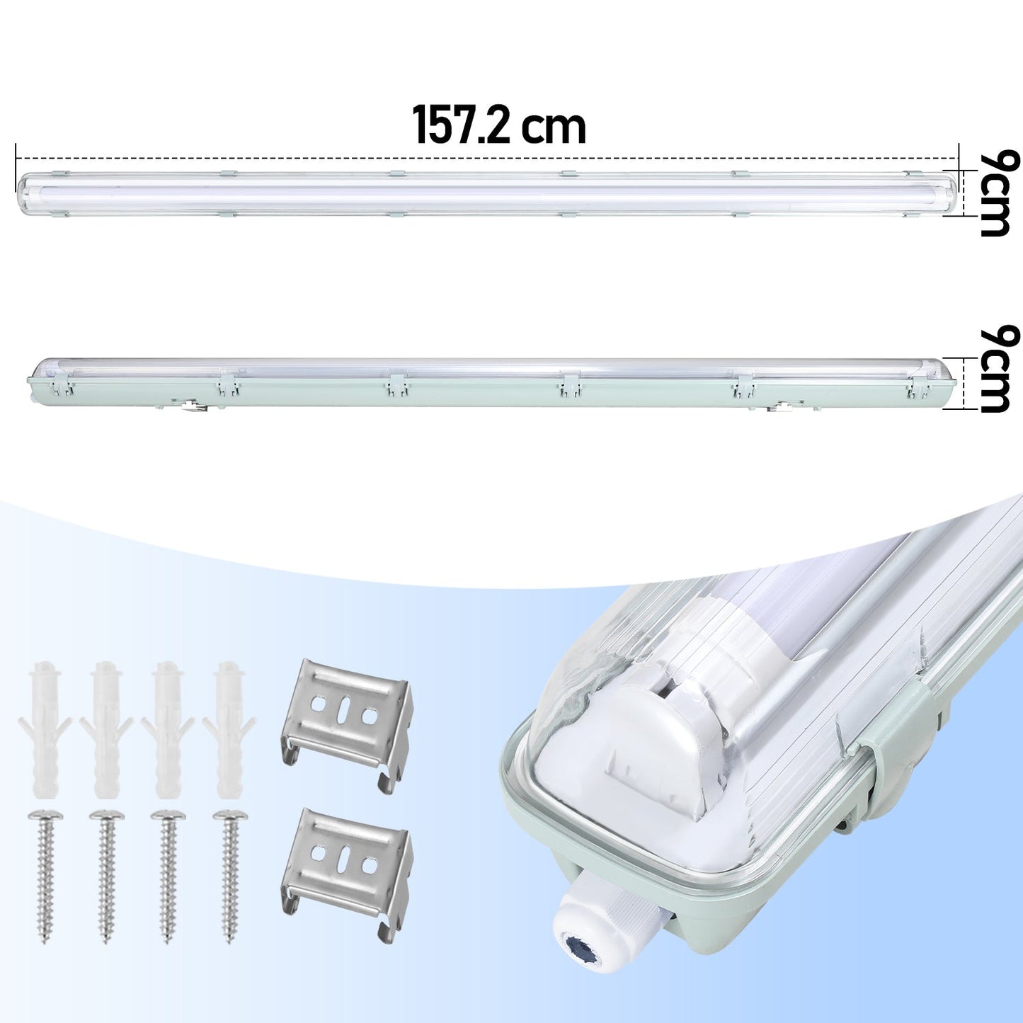 LED Feuchtraumleuchte 24W Kaltweiß 150cm T8