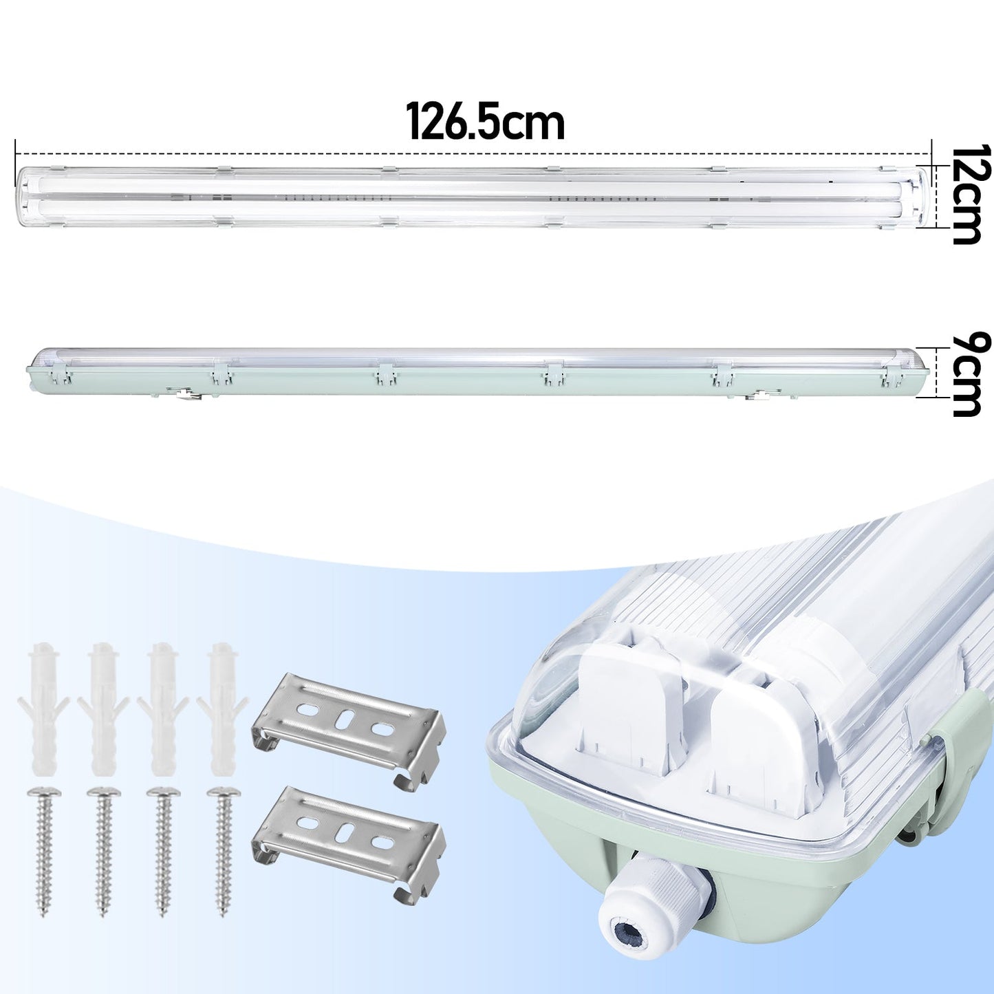 LED Feuchtraumleuchte 2x 18W 120 cm T8 Neutralweiß/Kaltweiß