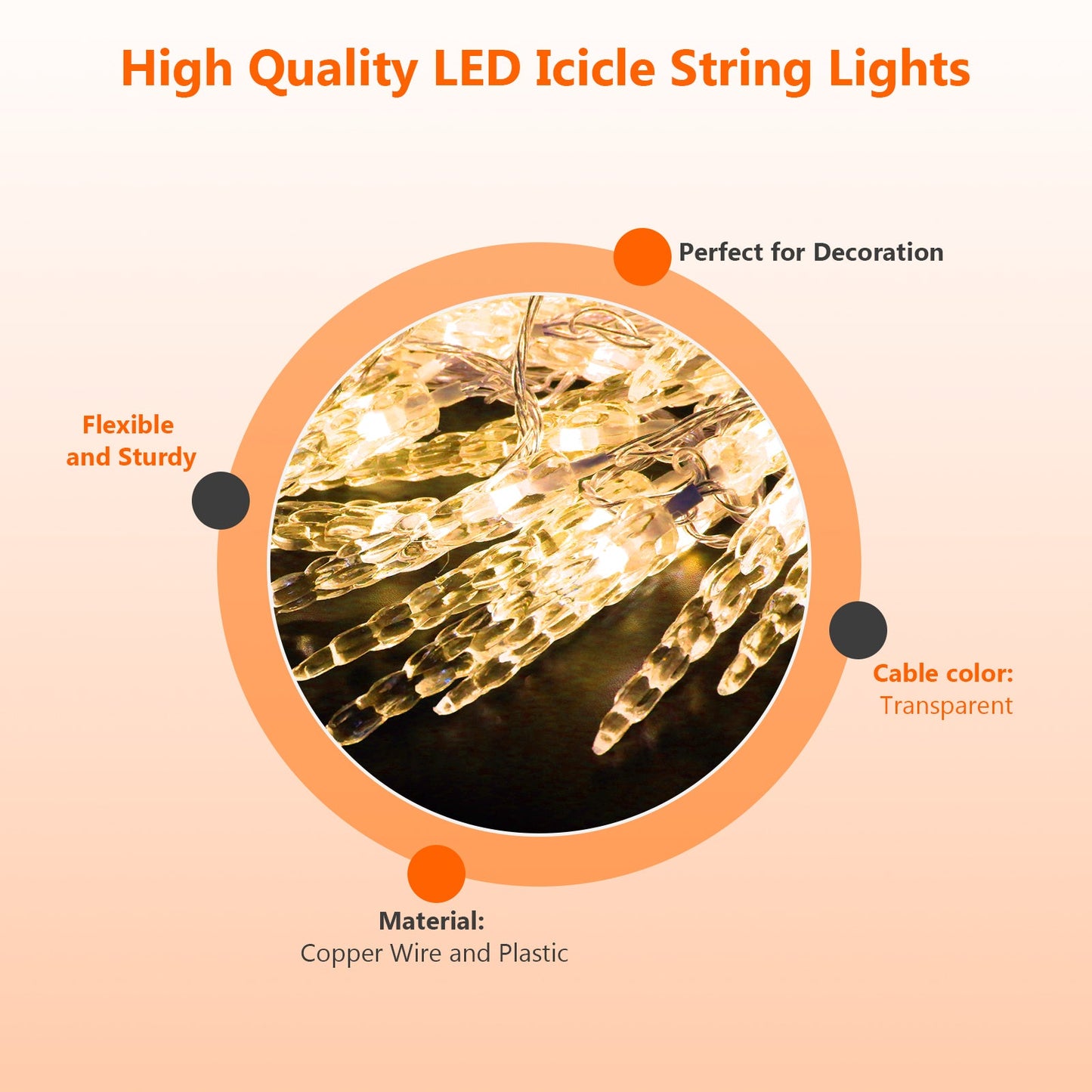 LED Eiszapfen Lichterkette 40 LEDs