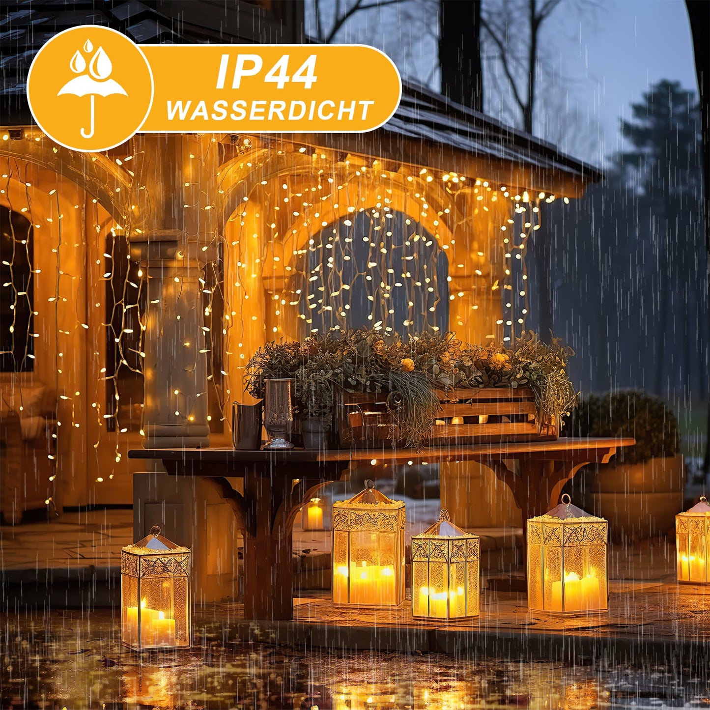 LED Eisregen Lichterkette 200/400/600 LEDs