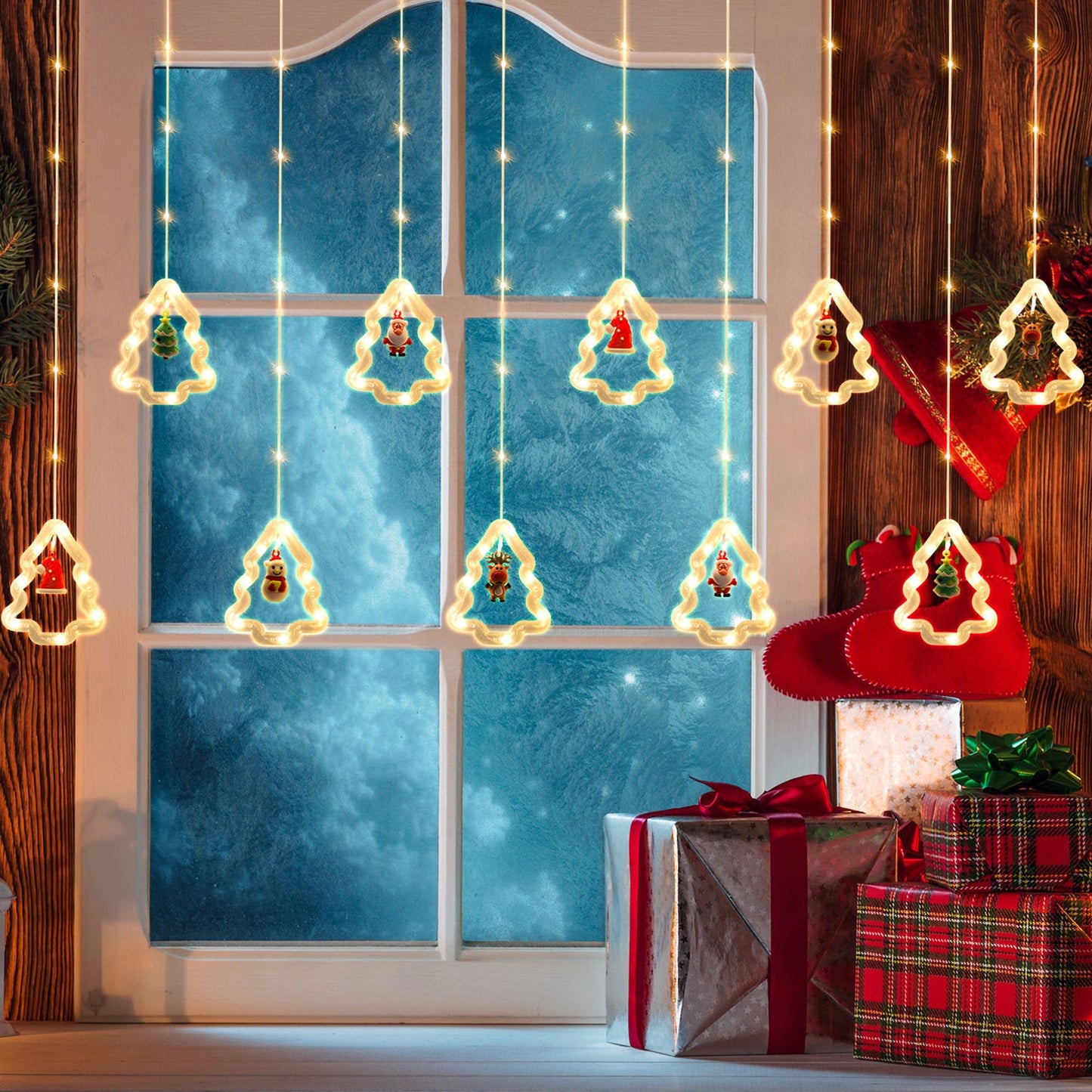 LED Weihnachtsbeleuchtung Lichtervorhang 3M
