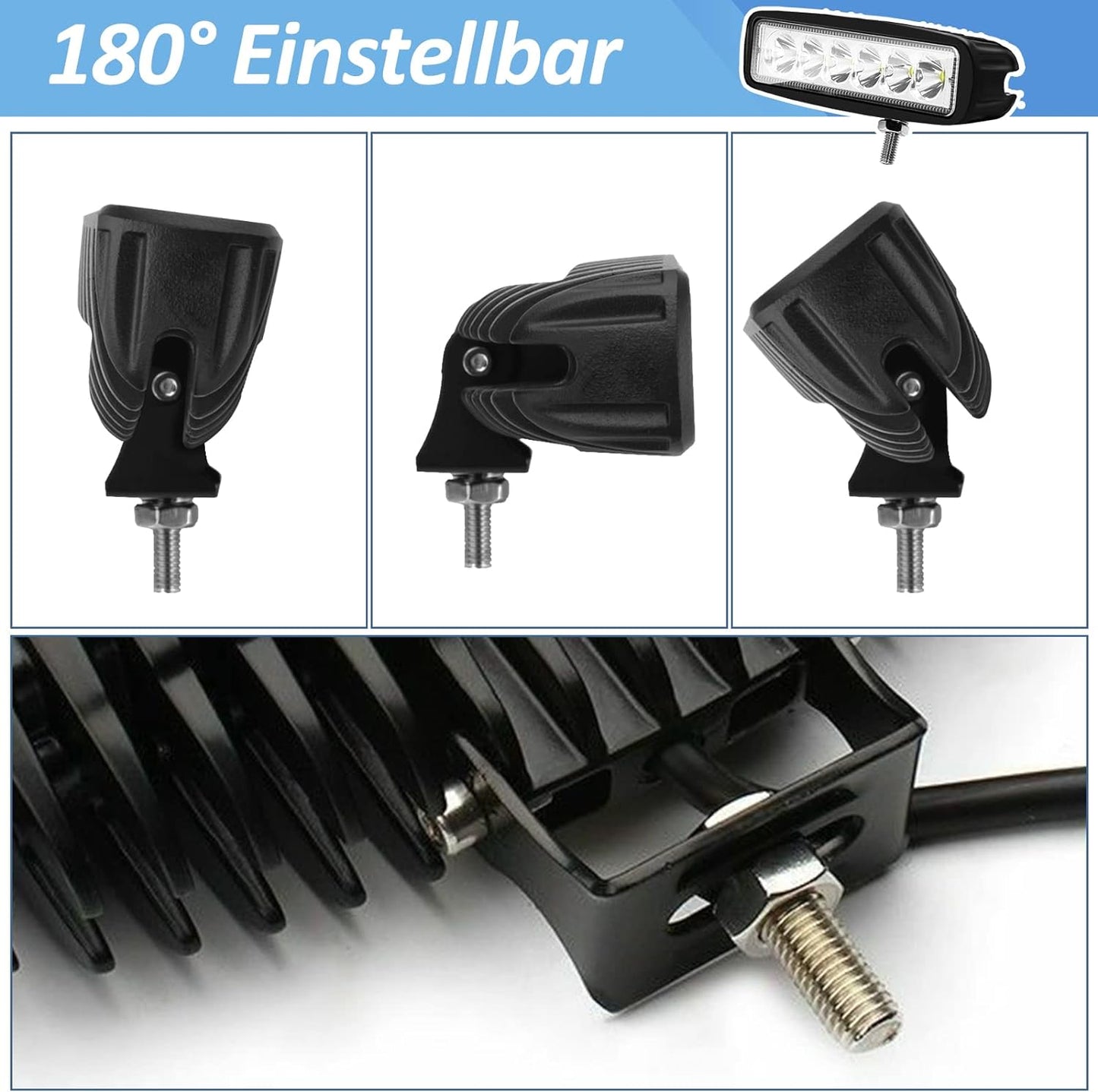 LED Arbeitsscheinwerfer 18W IP67 6500K