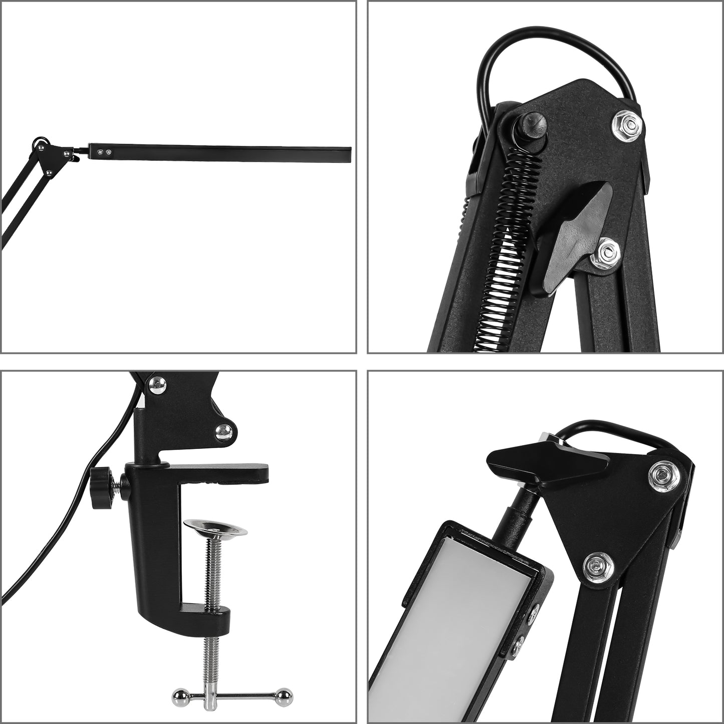 LED Schreibtischlampe, 10W Klemmleuchte, Dimmbar Tischlampe