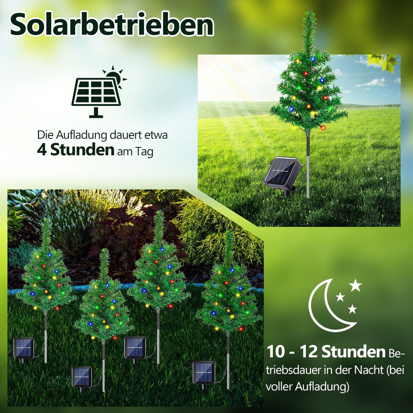 LED Solar Weihnachtsbaum Weihnachtsdeko 4/8 PCS