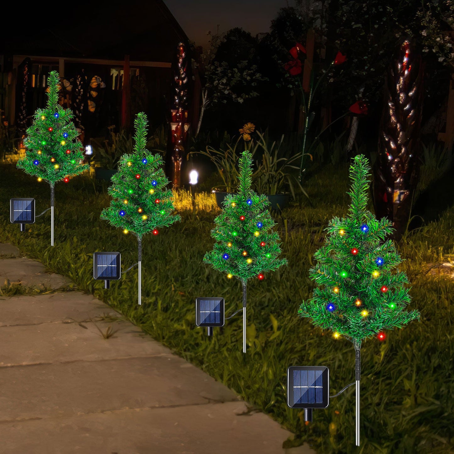 LED Solar Weihnachtsbaum Weihnachtsdeko 4/8 PCS