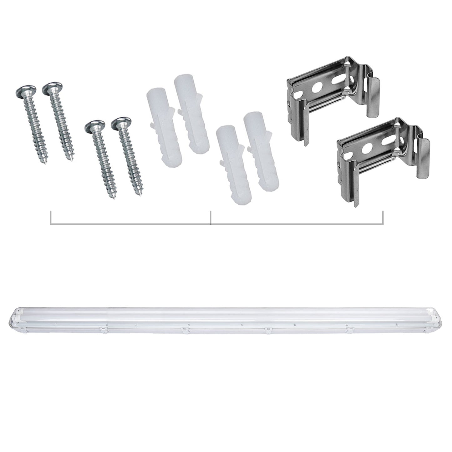LED Feuchtraumleuchte Doppelt T8 Kaltweiß 18W/24W