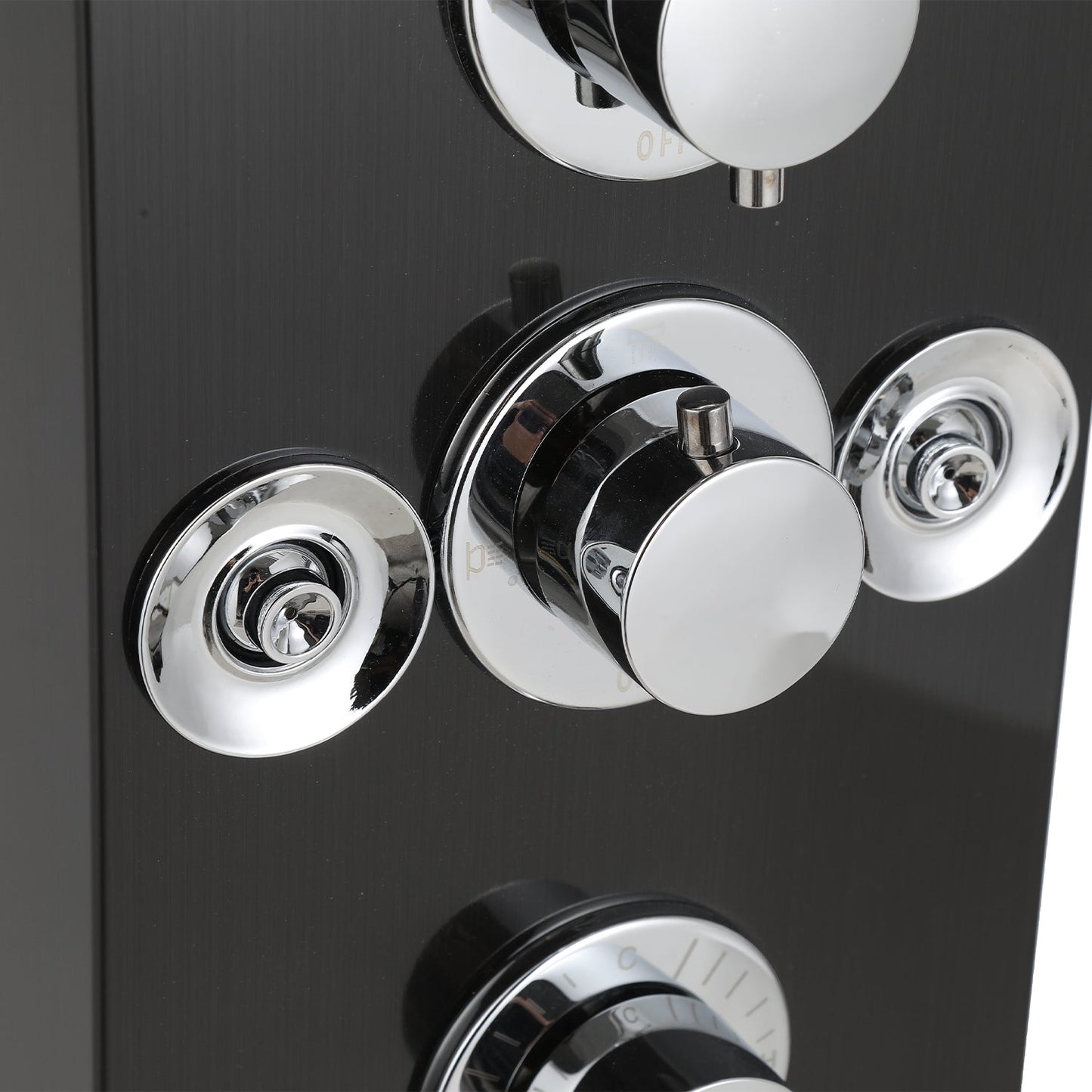Duschpaneel Wandduschpaneel 6 Funktionen Edelstahl Schwarz