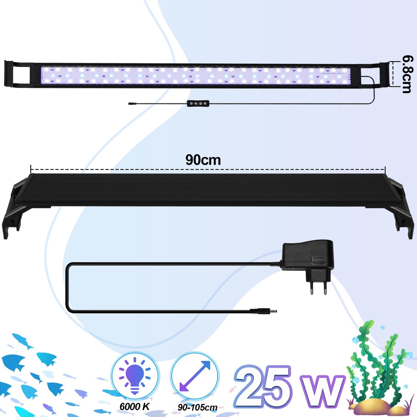 LED Aquarium Beleuchtung Weiß Blau Licht