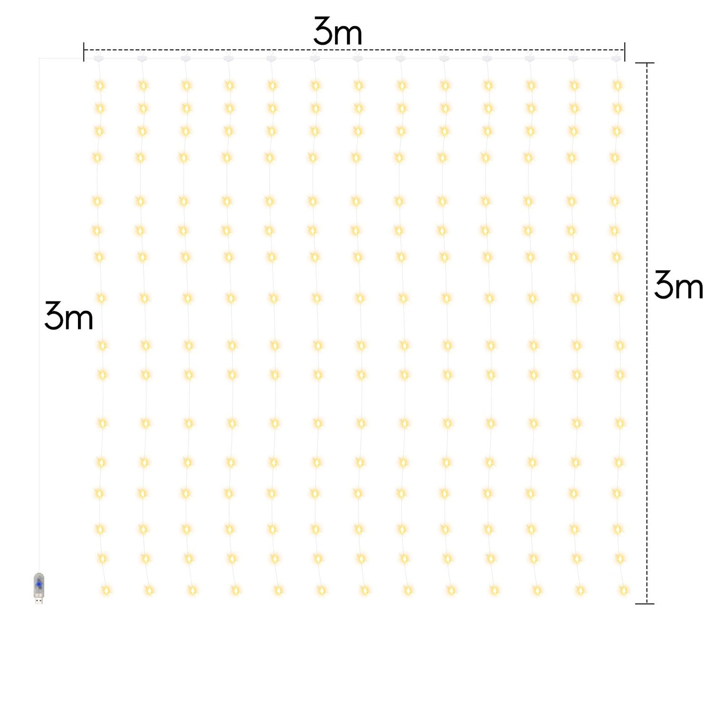 LED Lichtervorhang 3x3m/3x6m Warmweiß/Farbe
