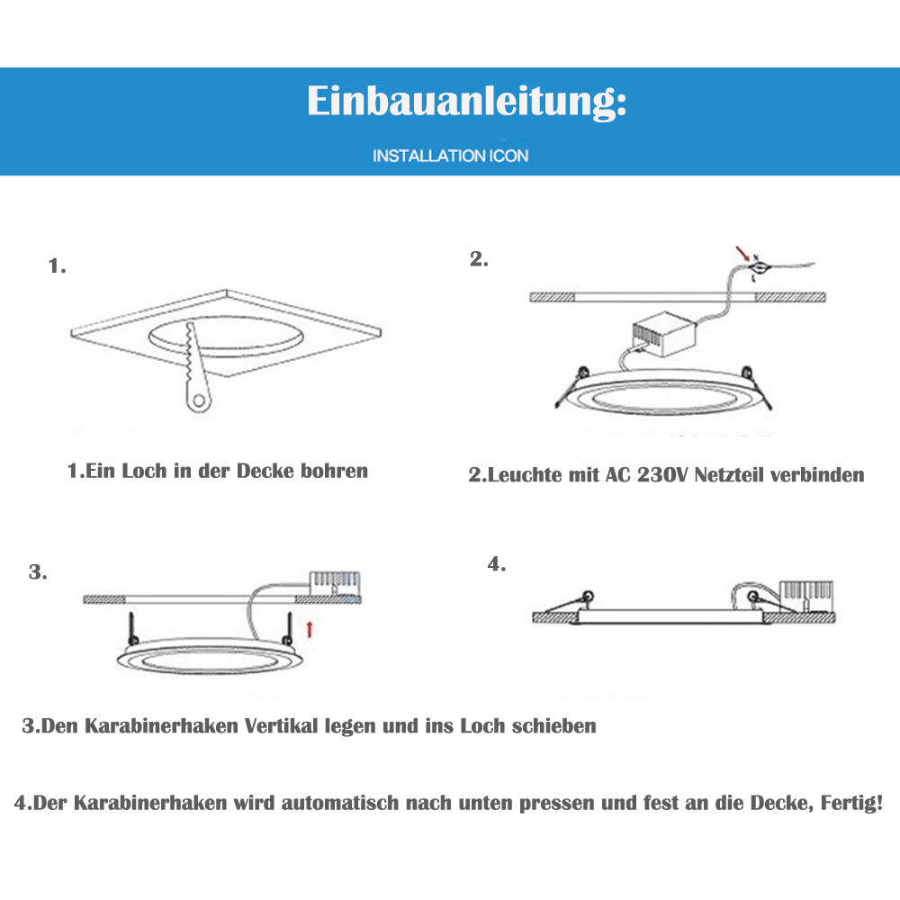 LED Einbaustrahler 6W/9W/12W/18W IP44