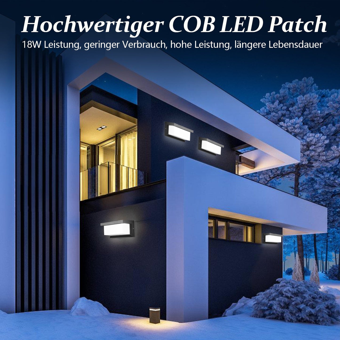 LED Wandleuchte mit Bewegungsmelder 18W