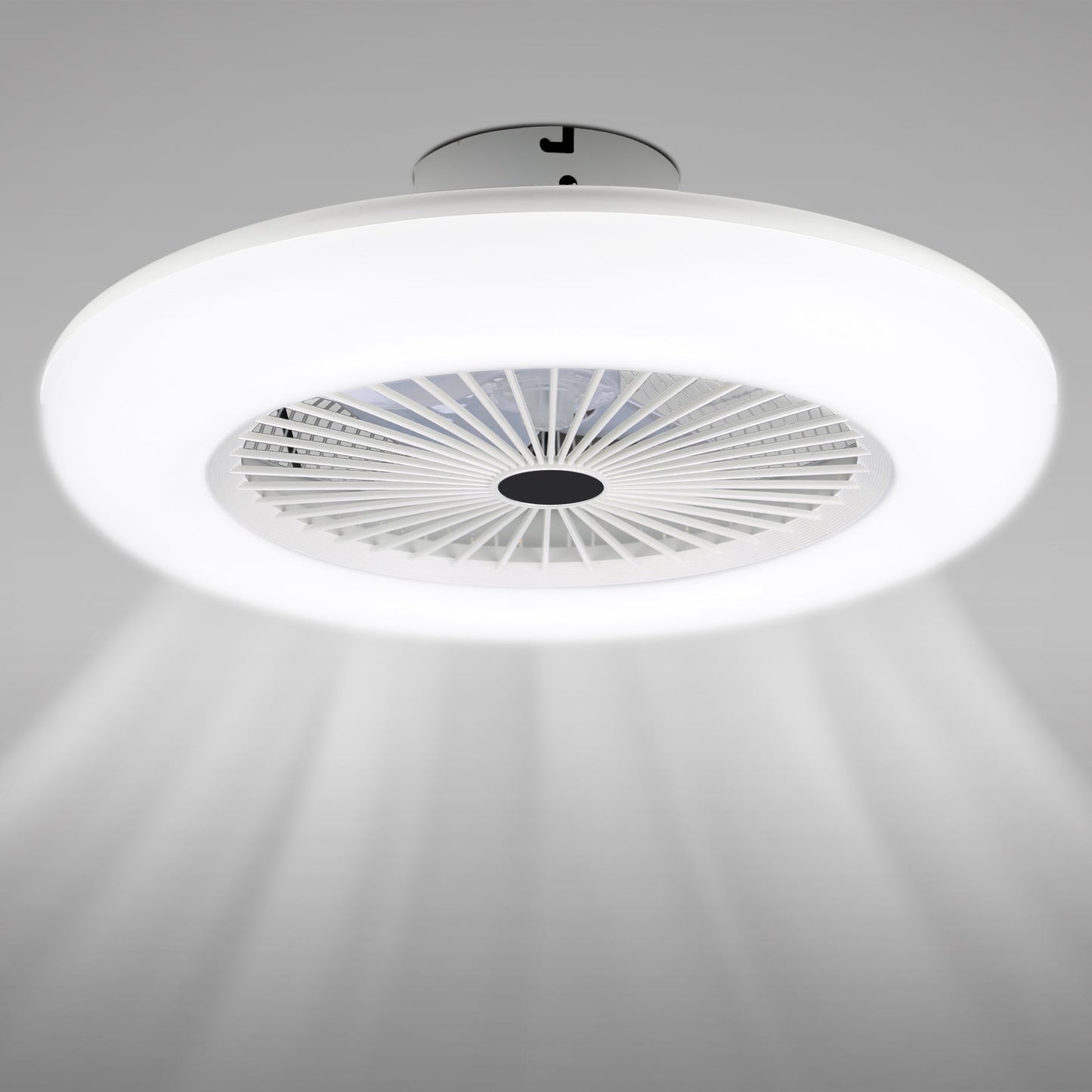 Deckenventilator Dimmbar Leiser Kühler Weiß Beleuchtung Ventilator Lampe 80W
